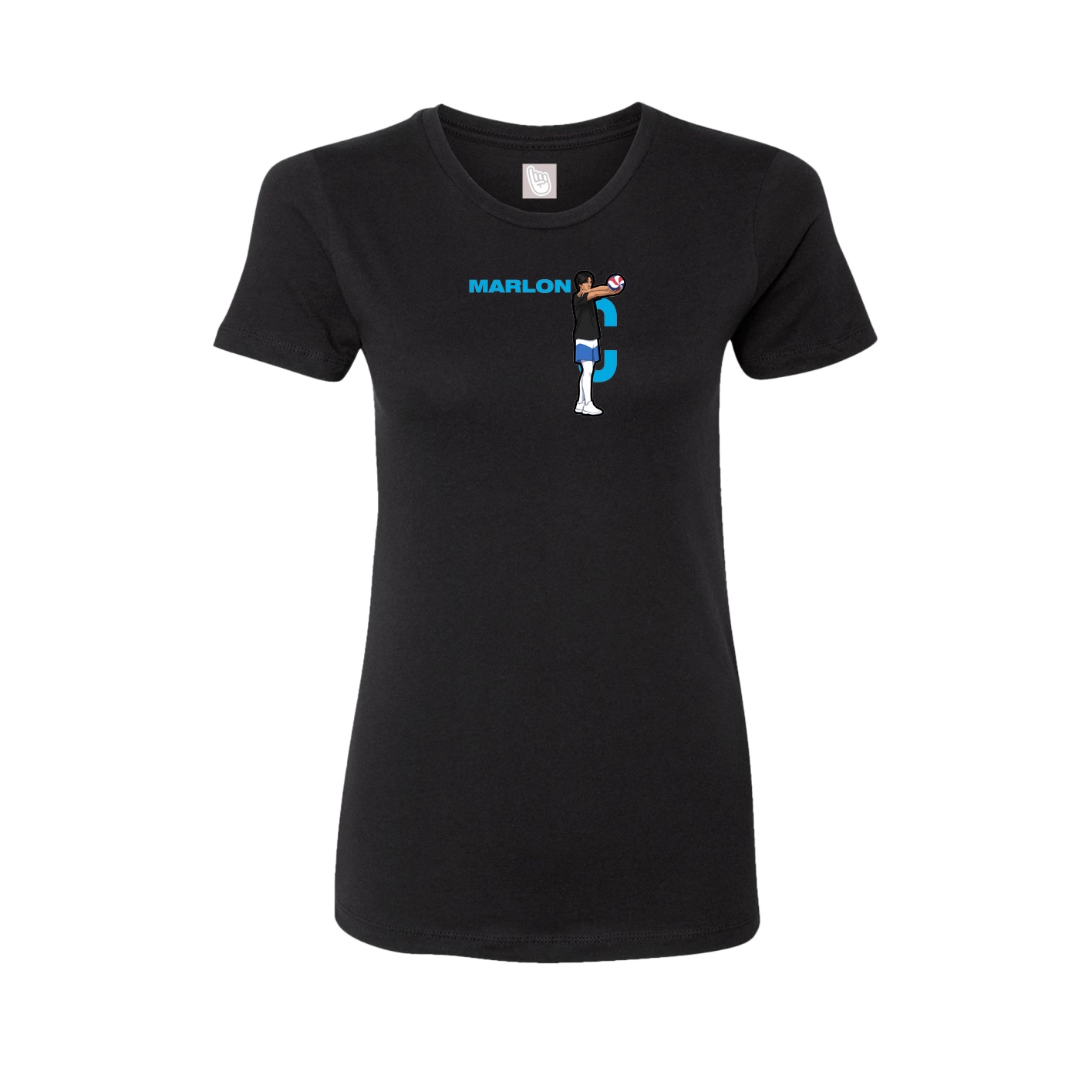 Fitted Women's Tee — Player Name in Black