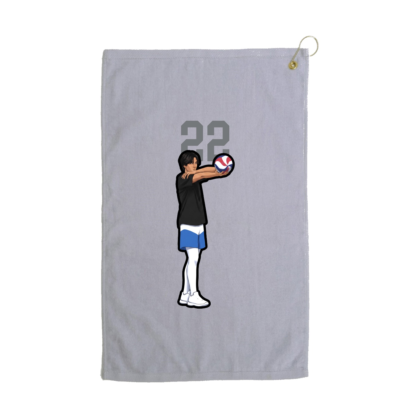 Golf Towel — Number Top in Grey