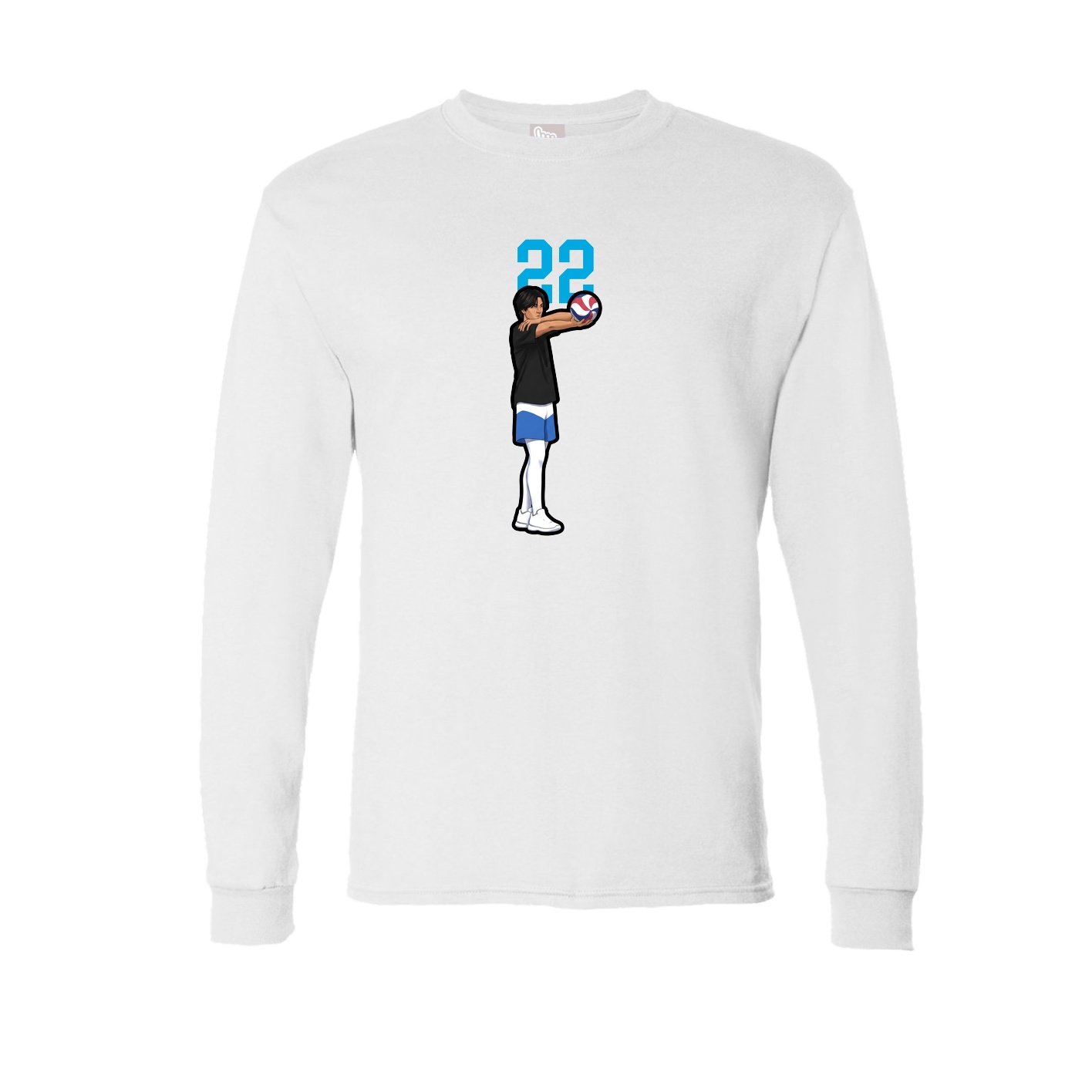 Long Sleeve Tee — Number Top in White