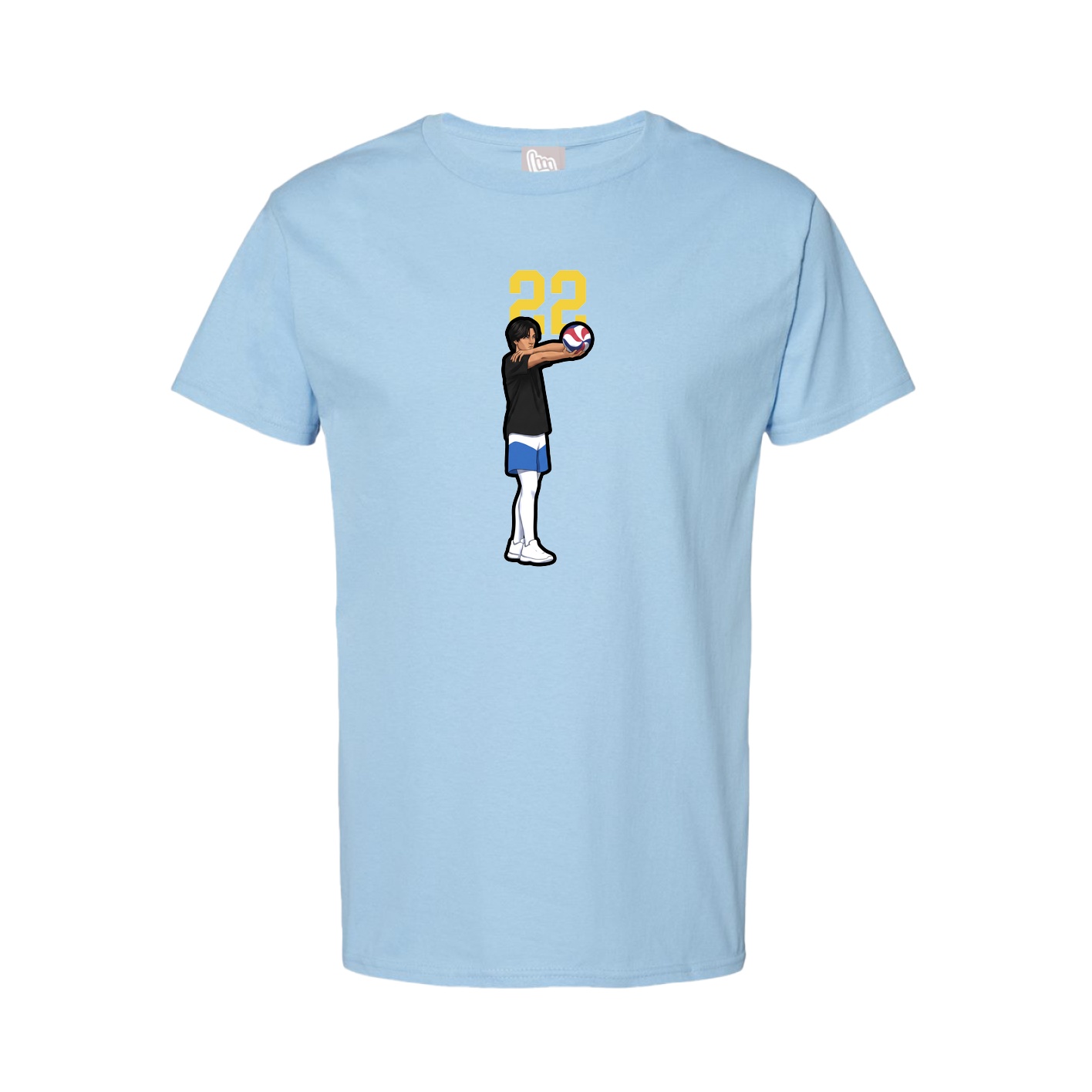 Youth Tee — Number Top in Light Blue