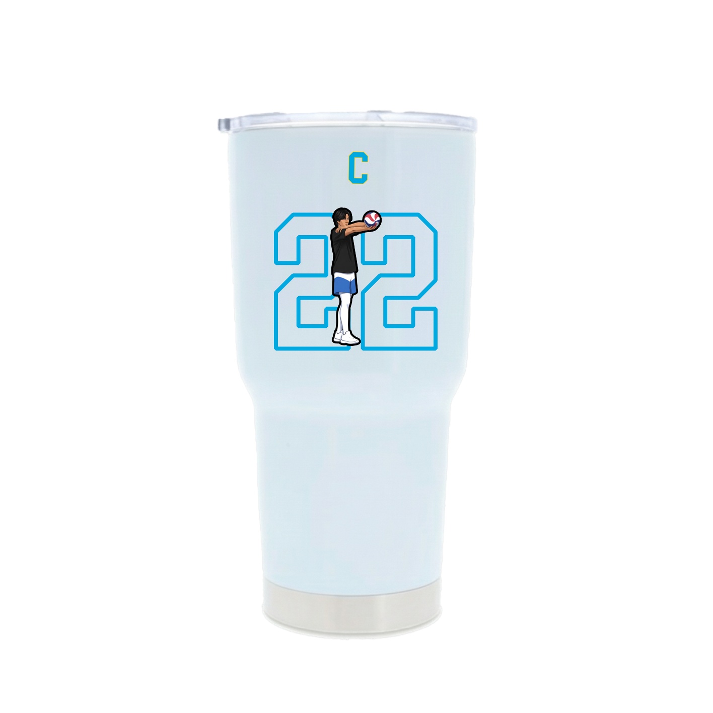 30oz Stainless Steel Tumbler — Shirsey Arch in White