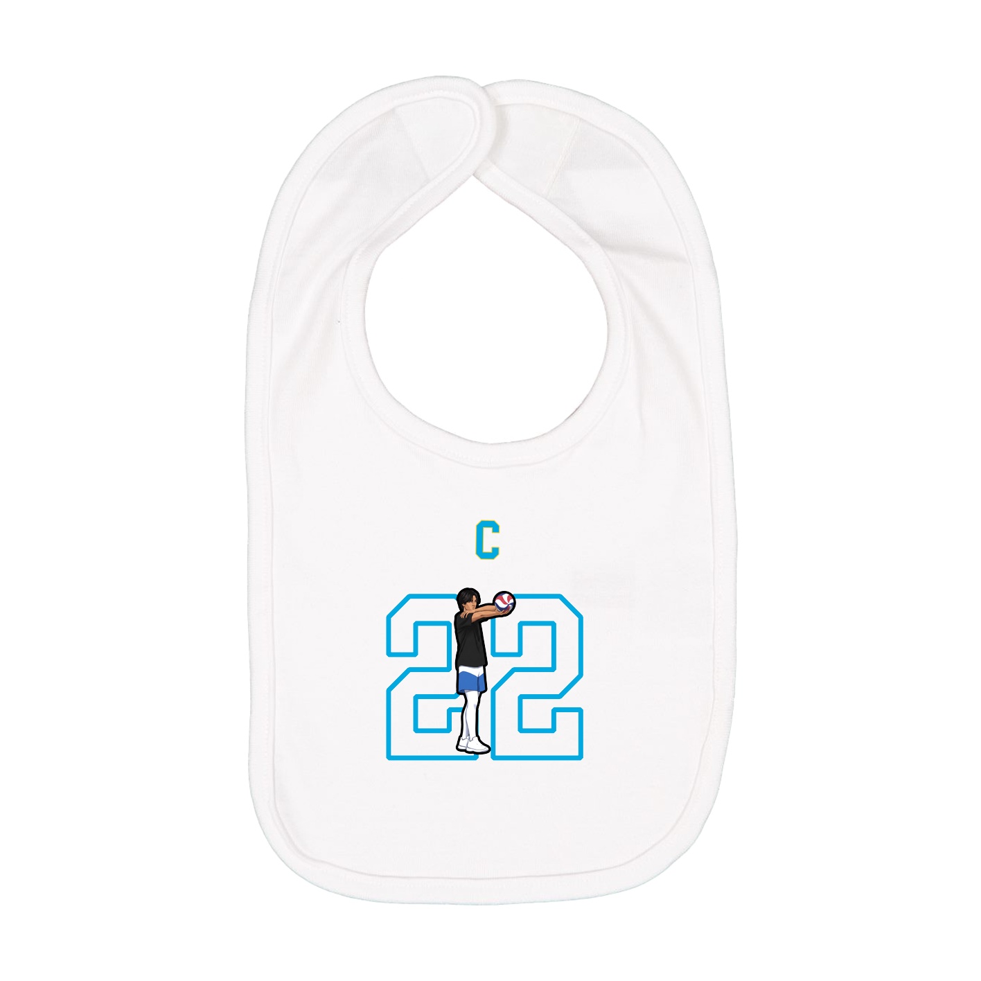 Infant Bib — Shirsey Arch in White