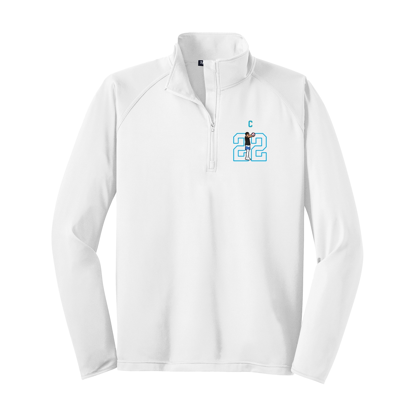 Q-Zip Pullover — Shirsey Arch in White