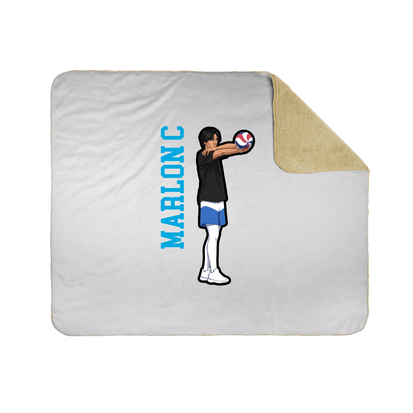 Throw Blanket — Name Vertical in White