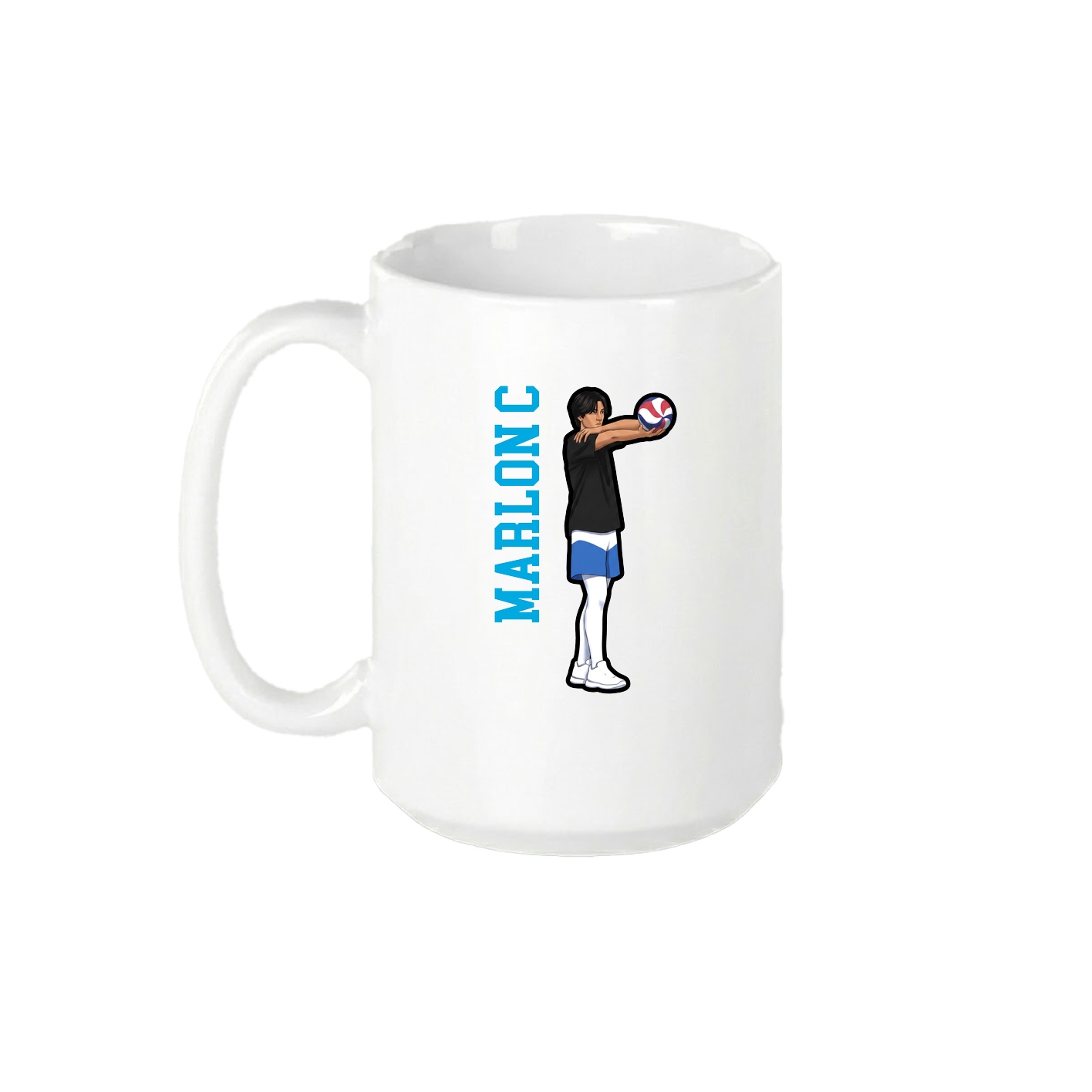 15oz Coffee Mug — Name Vertical in White