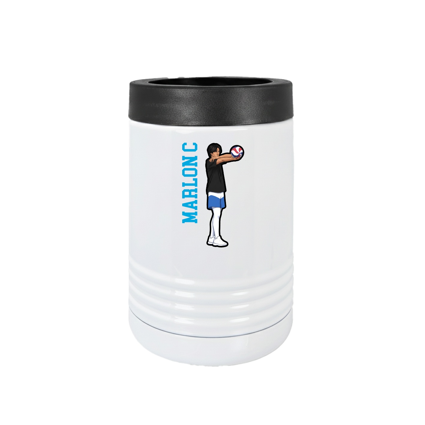 Beverage Holder — Name Vertical in White