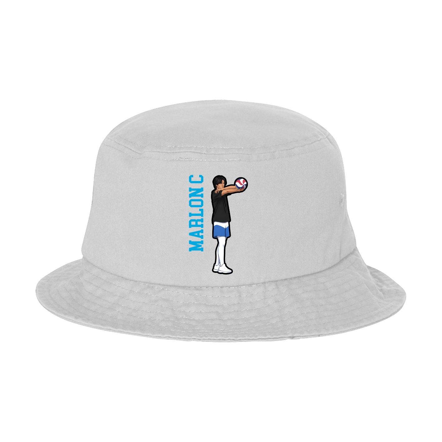 Bucket Cap — Name Vertical in White