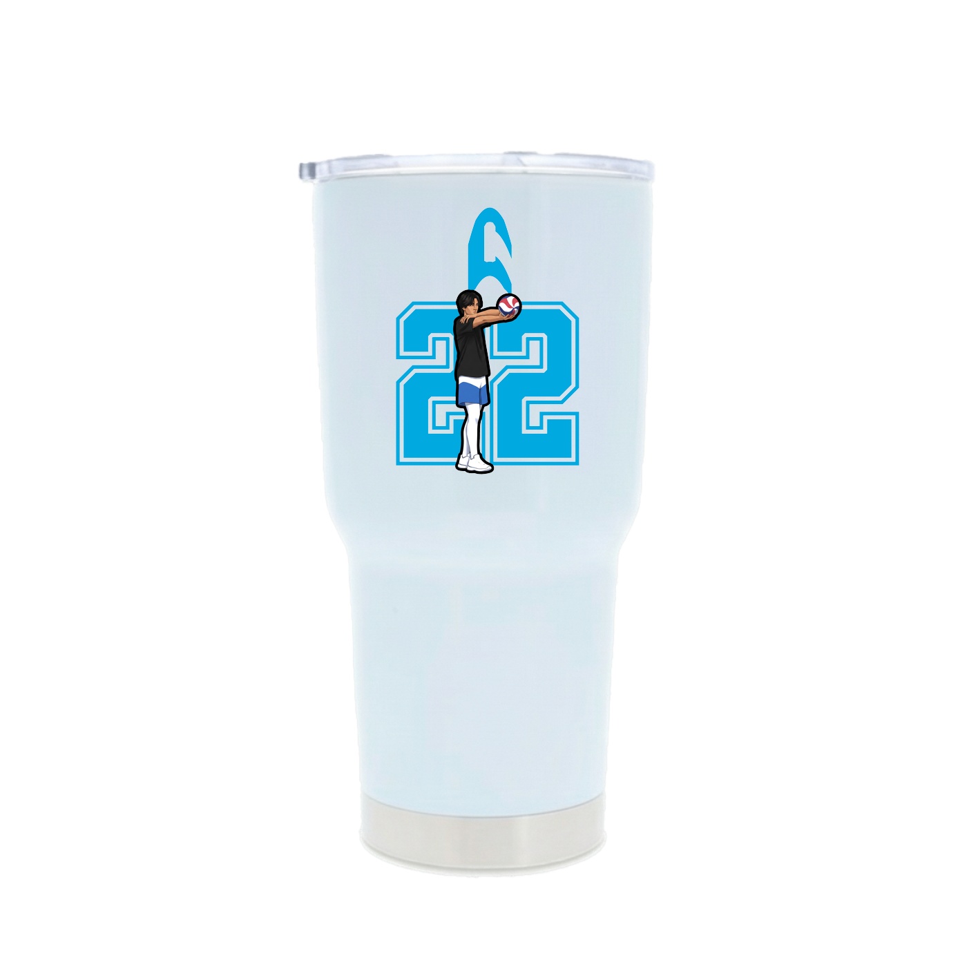 30oz Stainless Steel Tumbler — Number in White