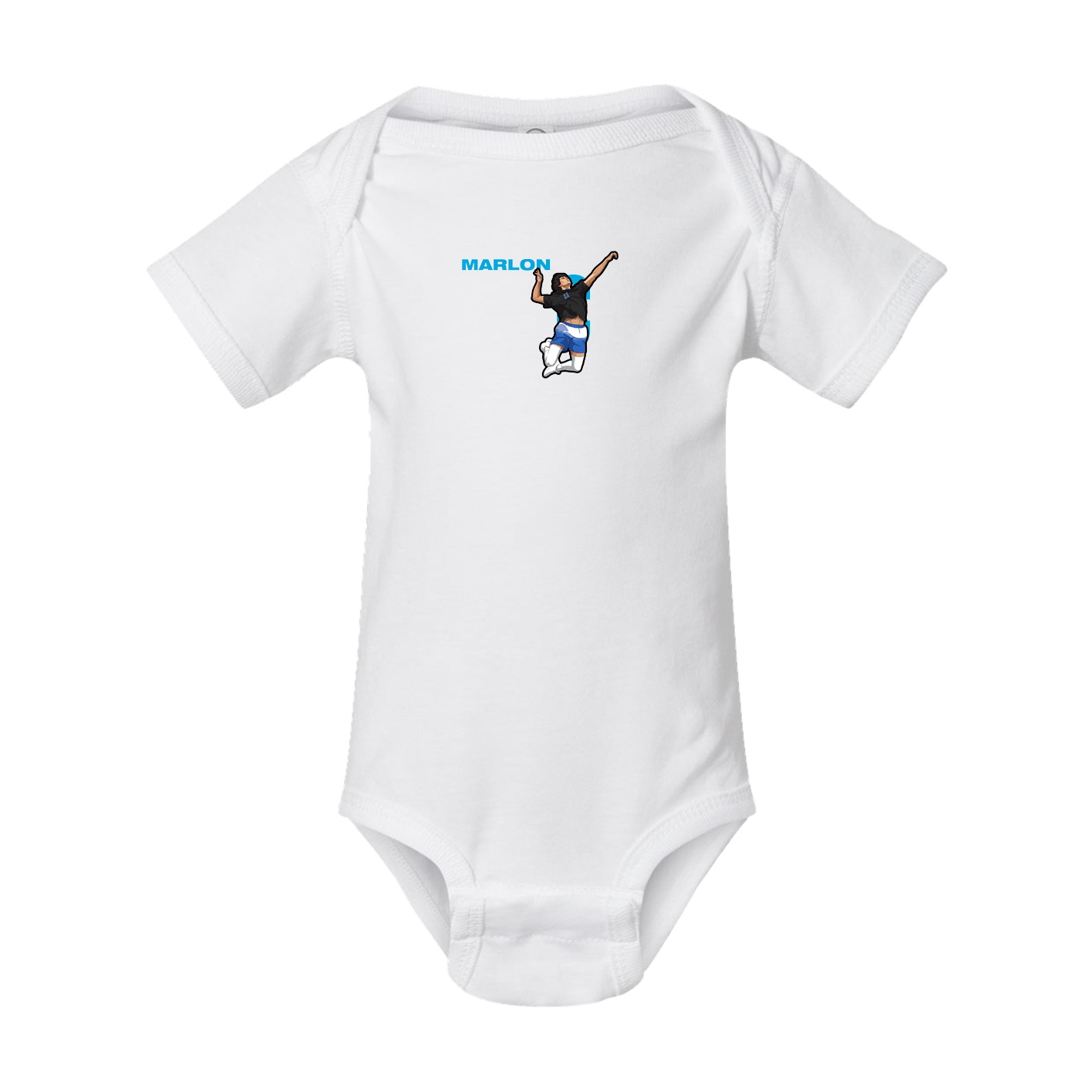 Baby Onesie — Player Name in White