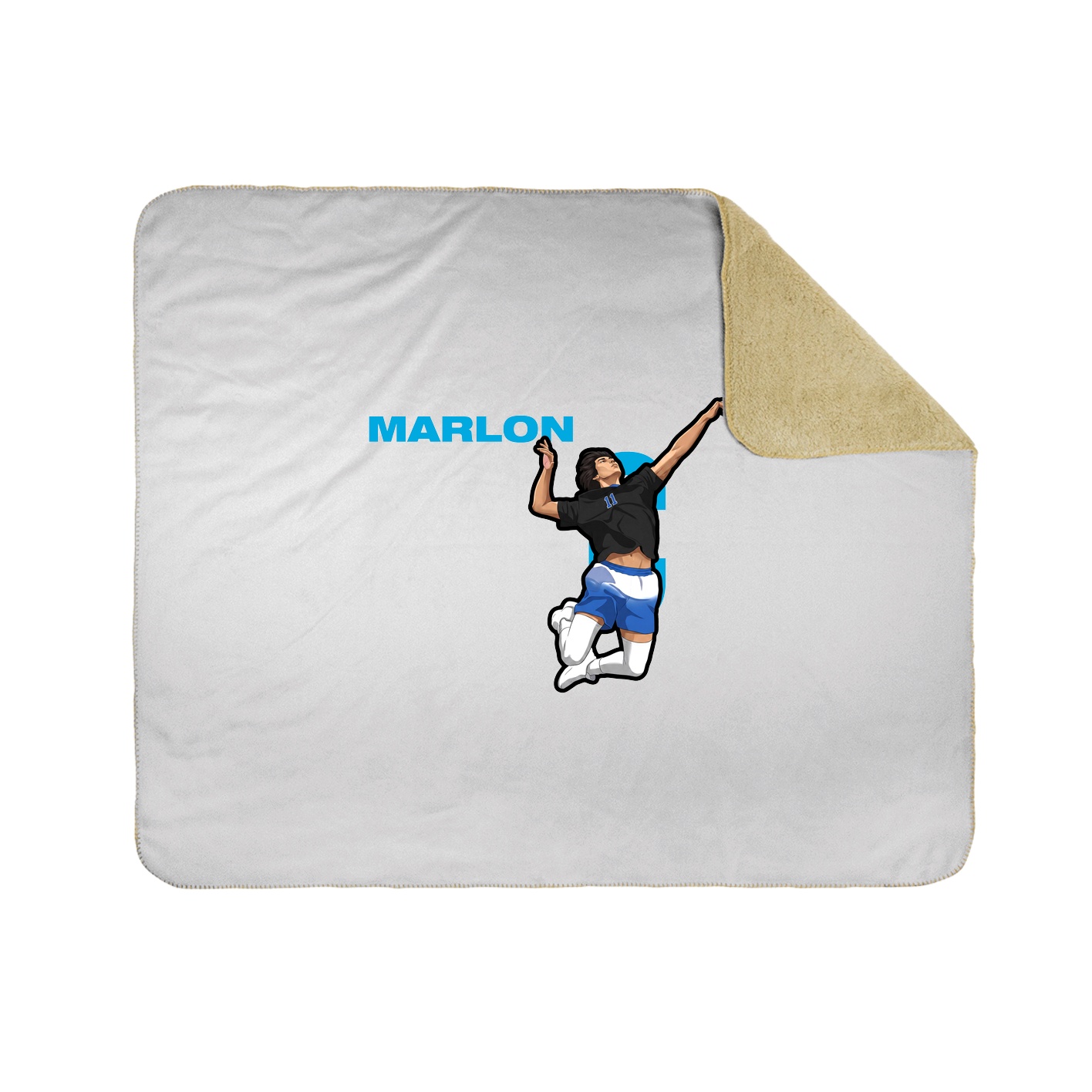 Throw Blanket — Player Name in White