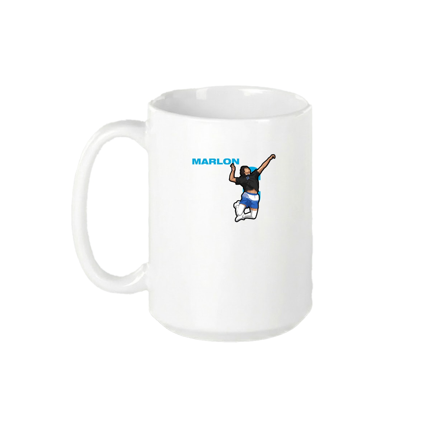 15oz Coffee Mug — Player Name in White