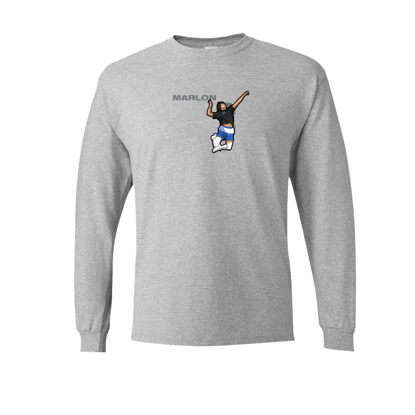 Long Sleeve Tee — Player Name in Grey