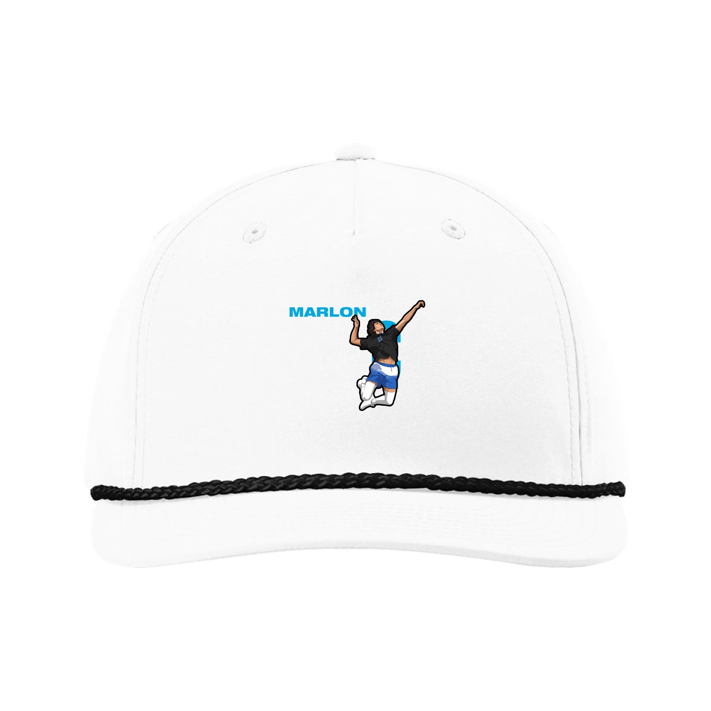 Five-Panel Classic Rope Cap — Player Name in White