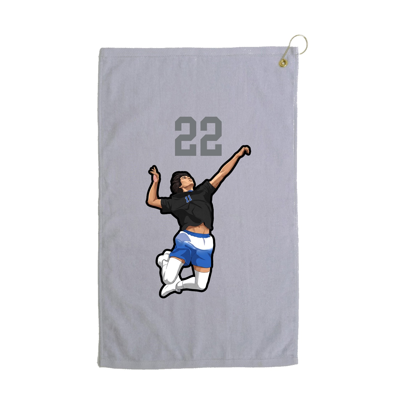 Golf Towel — Number Top in Grey