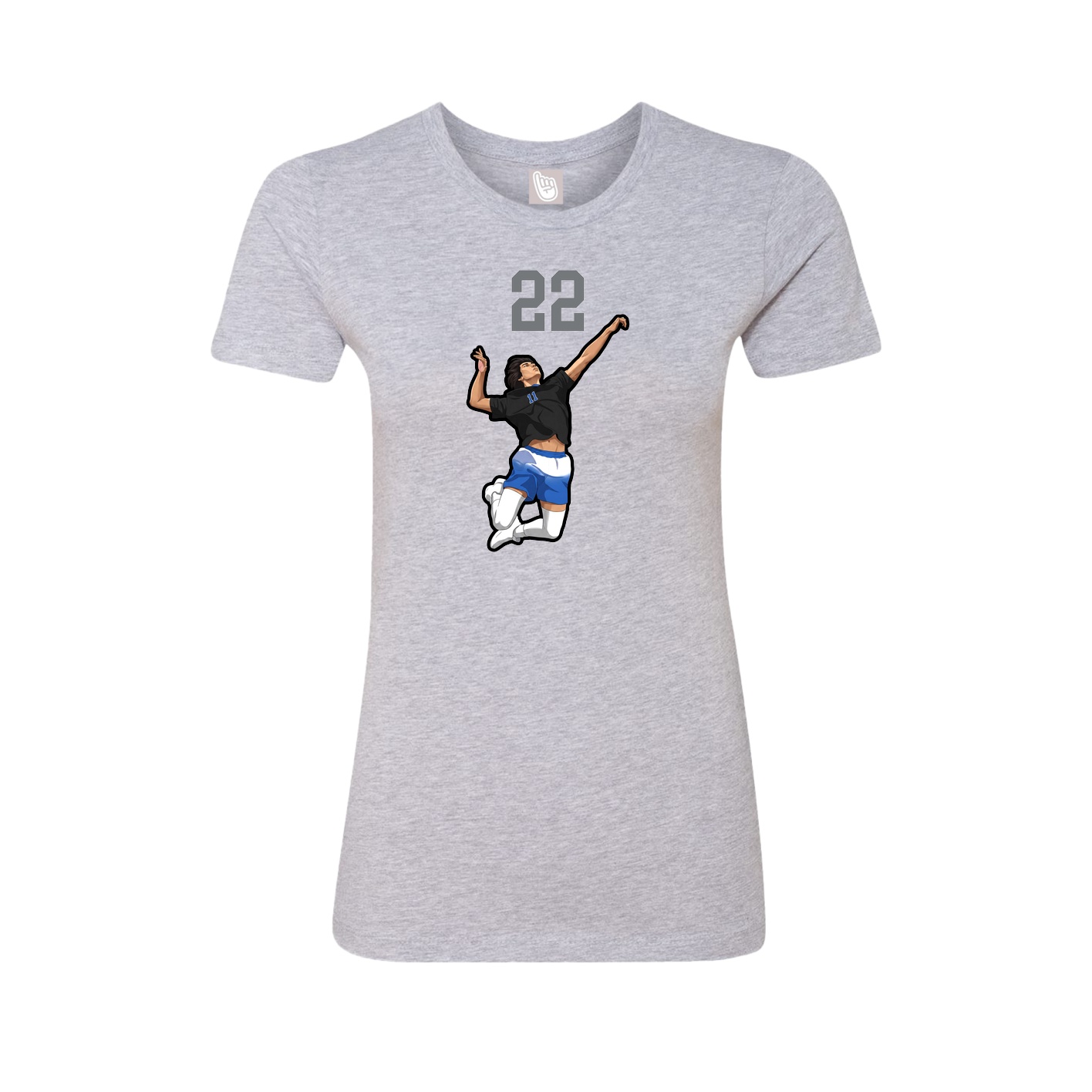 Fitted Women's Tee — Number Top in Grey