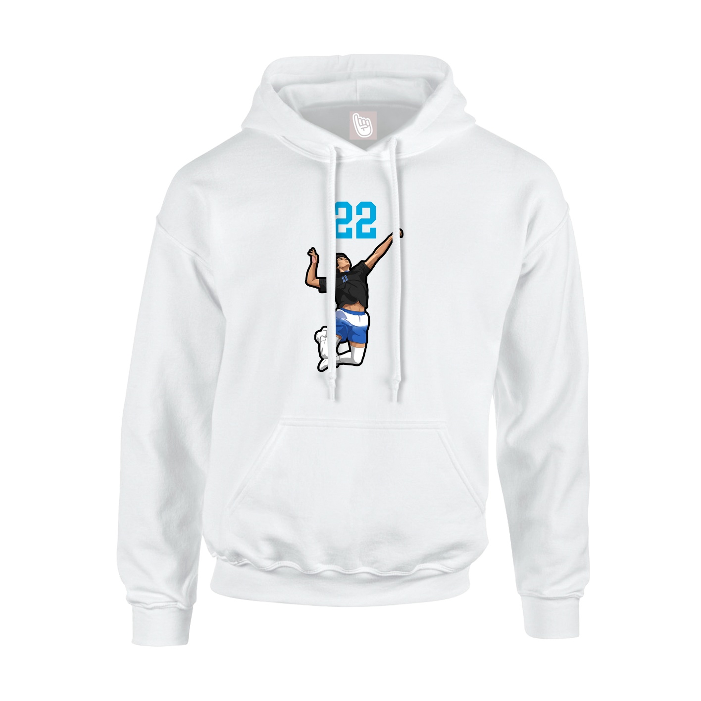 Youth Hoodie — Number Top in White