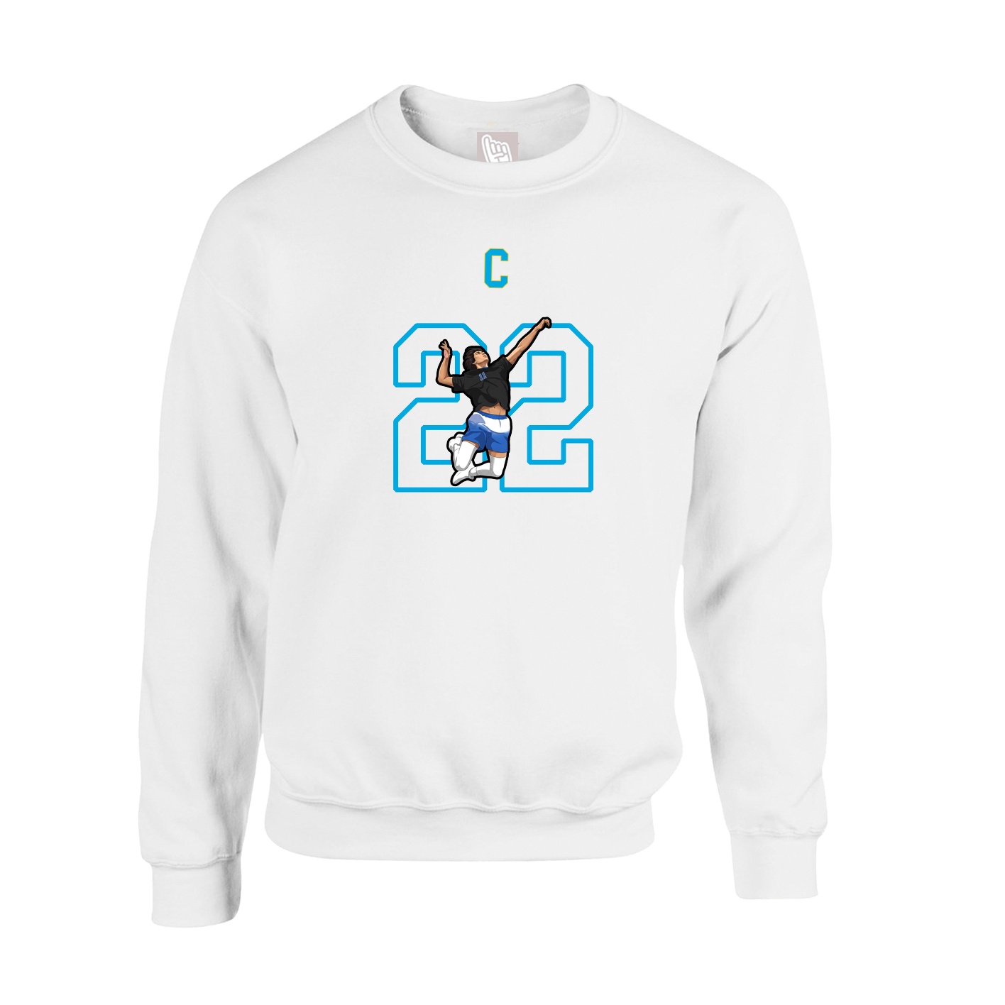 Fleece Crew — Shirsey Arch in White