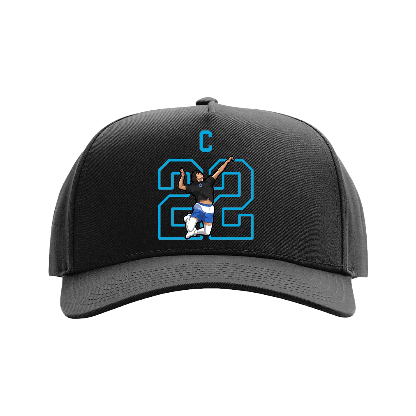 Full Fabric Five-Panel Champ Cap — Shirsey in Black
