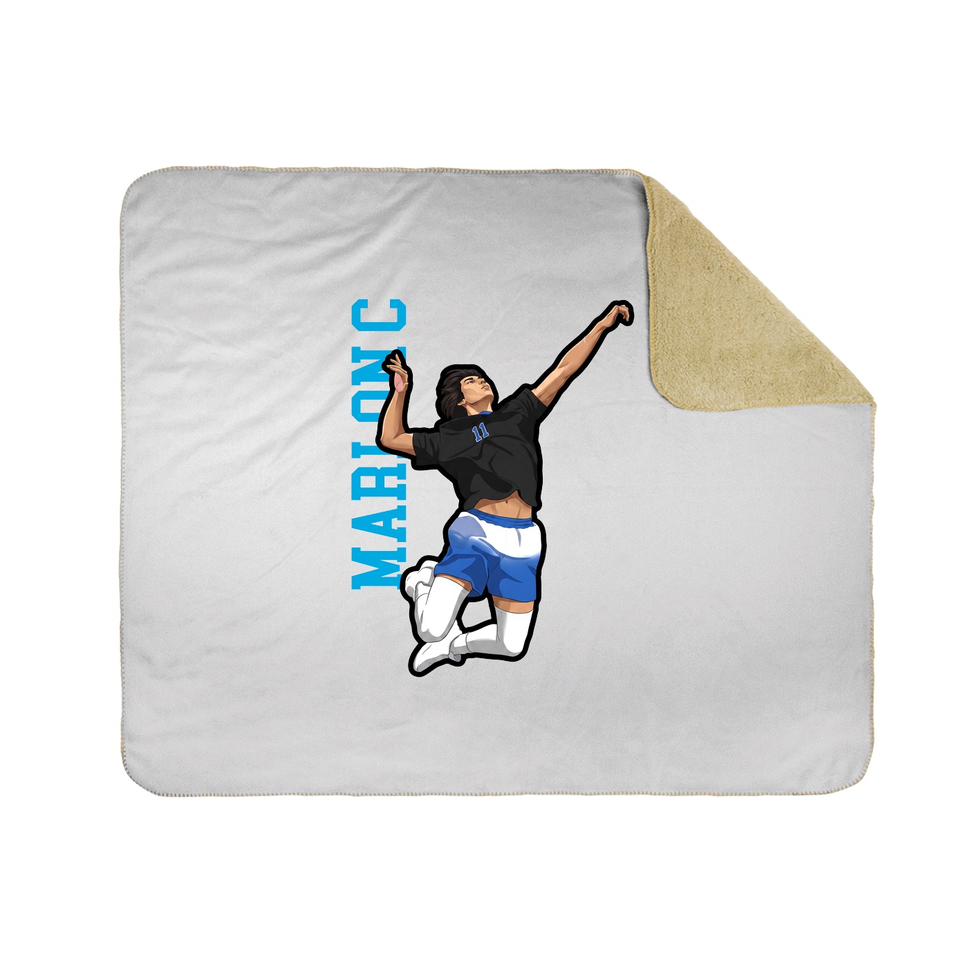 Throw Blanket — Name Vertical in White