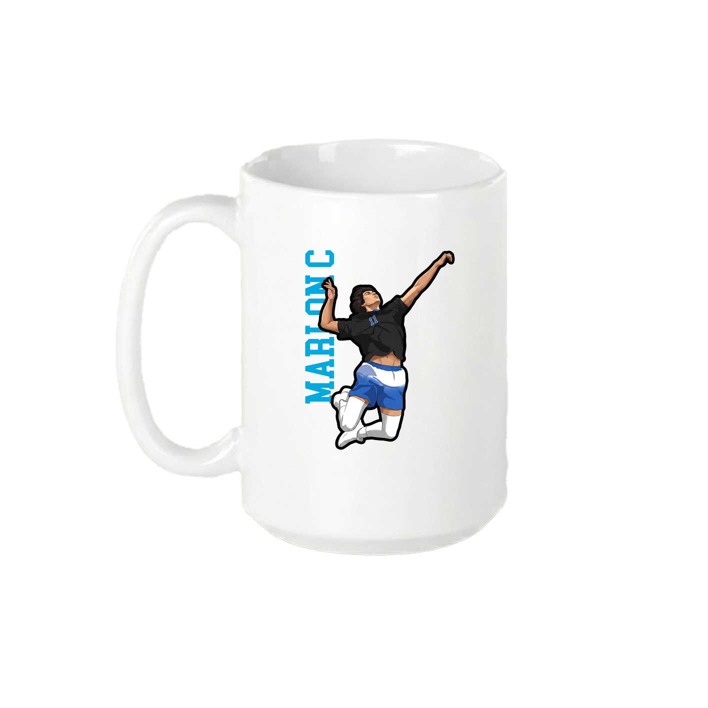 15oz Coffee Mug — Name Vertical in White