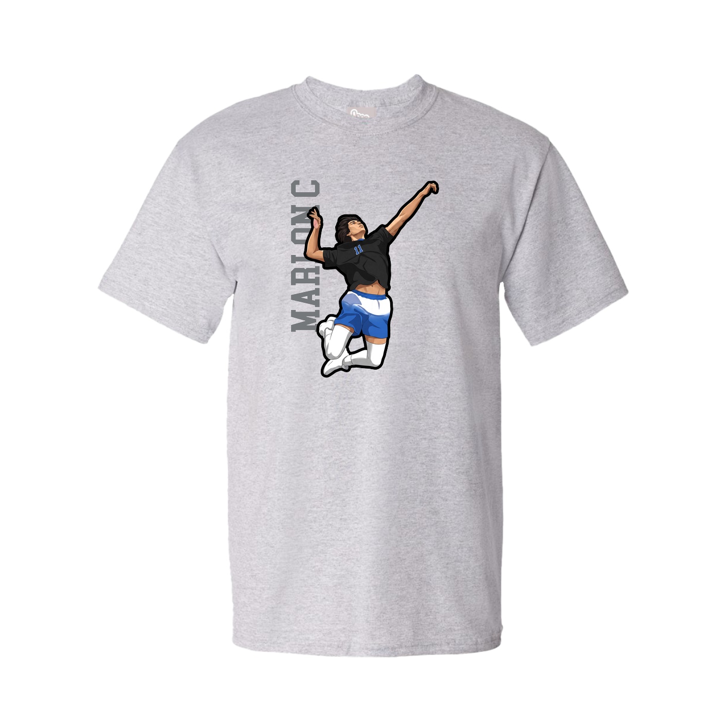 Youth Tee — Name Vertical in Grey