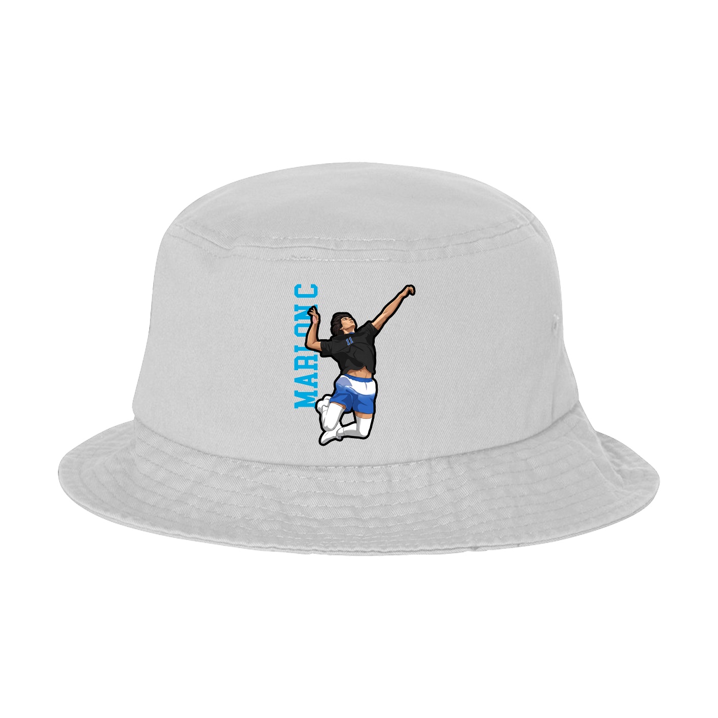 Bucket Cap — Name Vertical in White