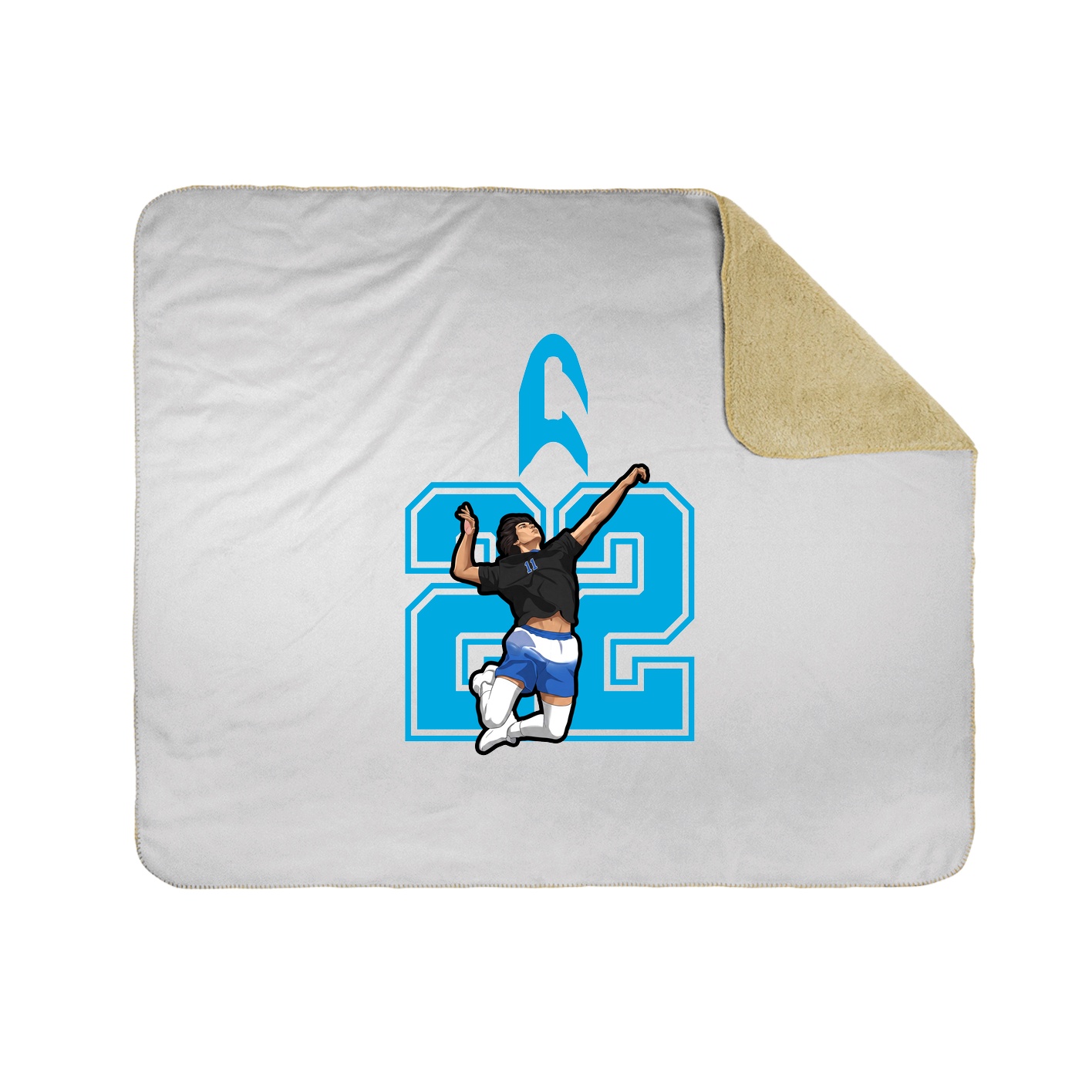 Throw Blanket — Number in White