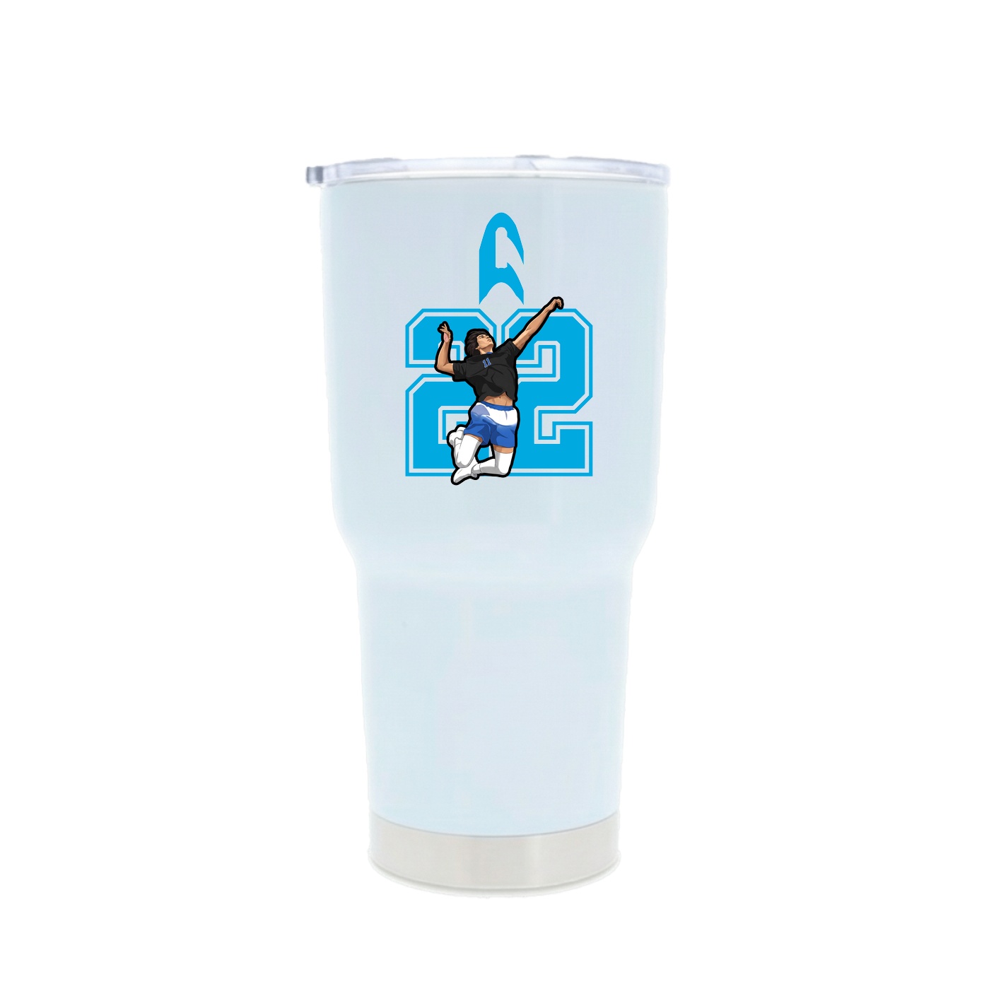 30oz Stainless Steel Tumbler — Number in White