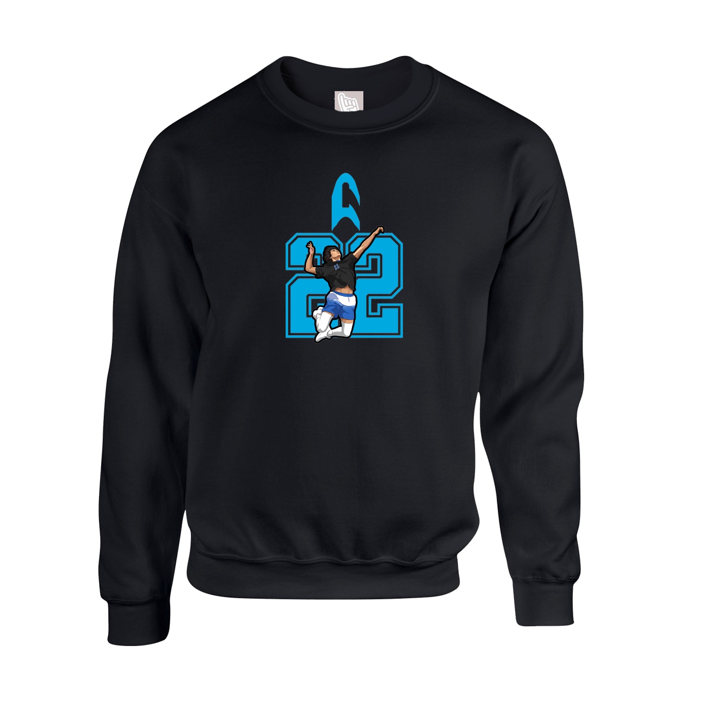 Fleece Crew — Number in Black