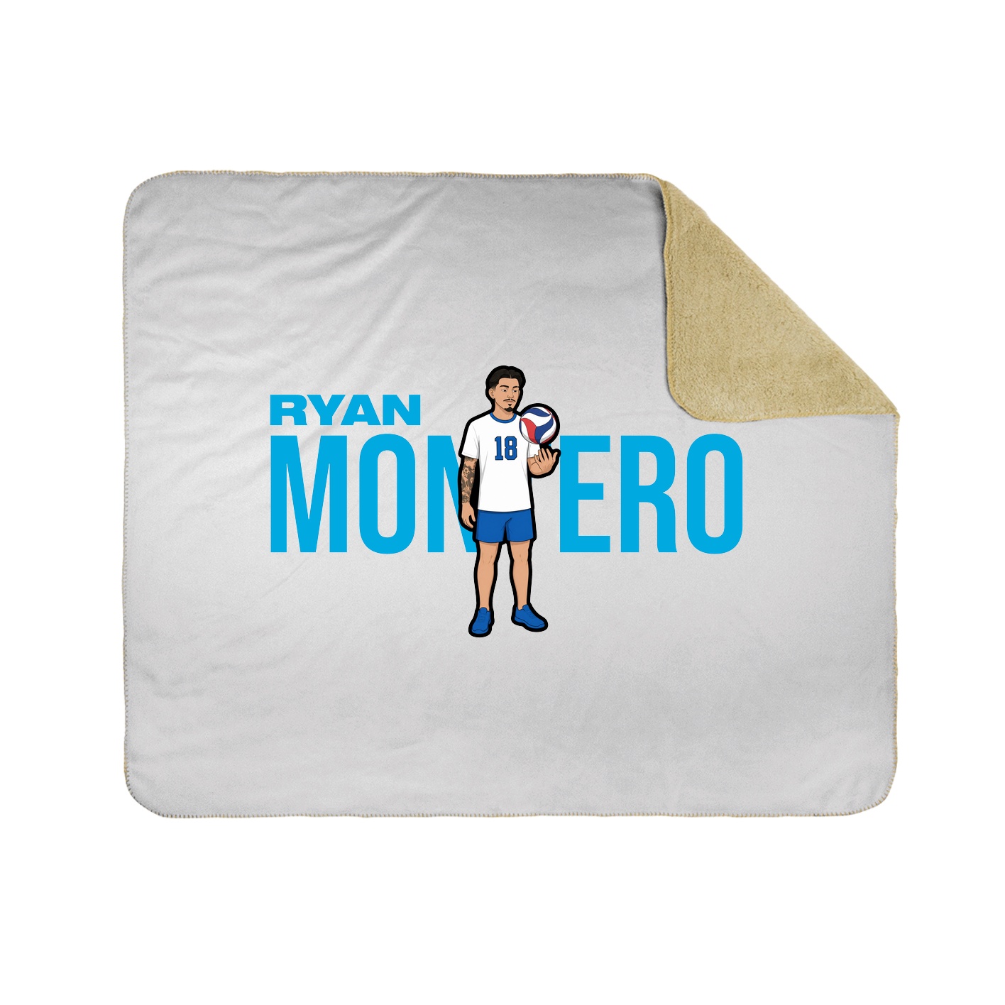Throw Blanket — Player Name in White