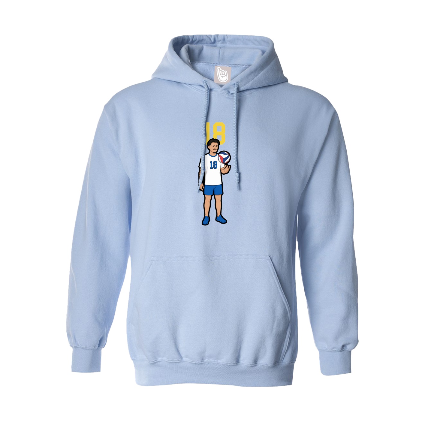 Hoodie — Number Top in Light Blue
