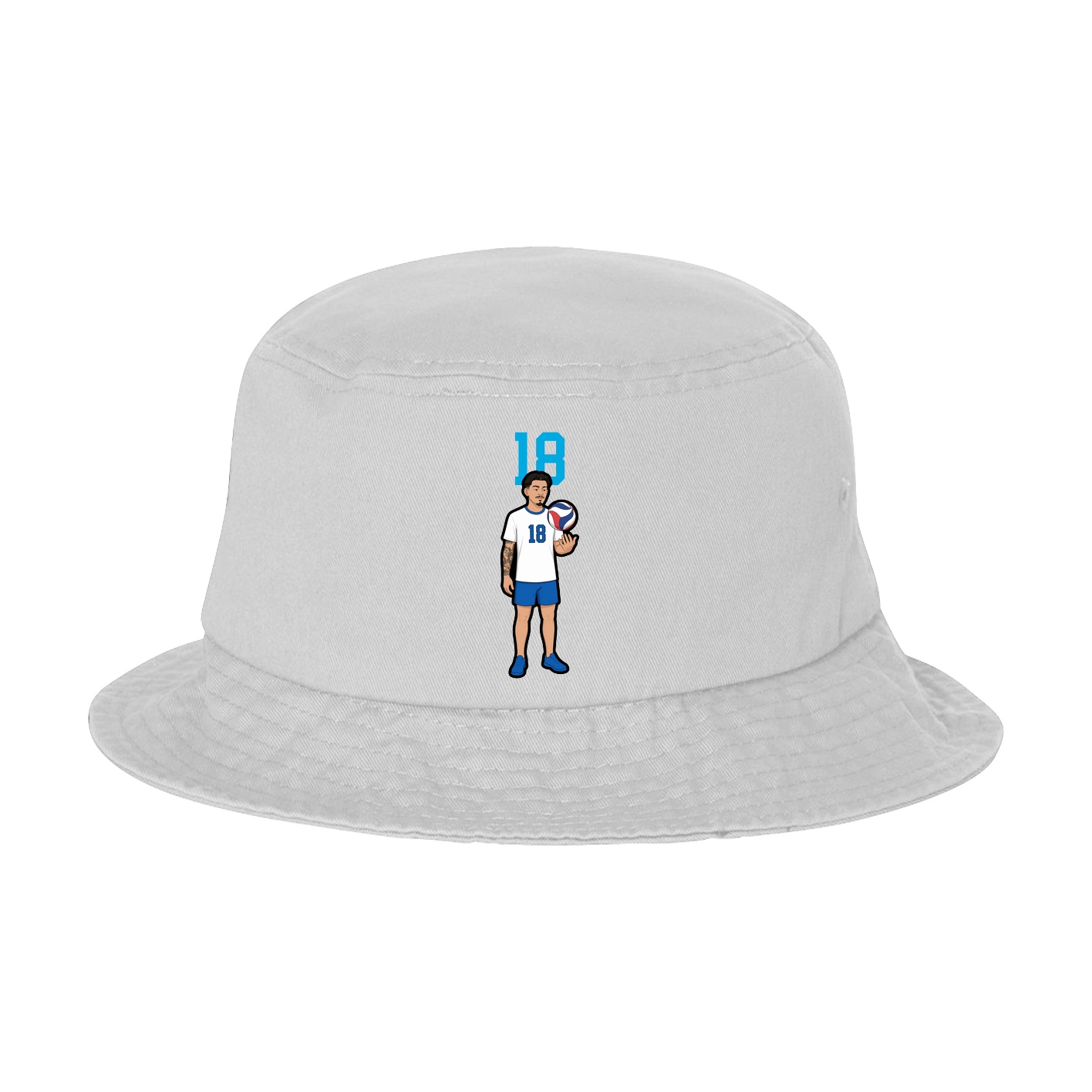 Bucket Cap — Number Top in White