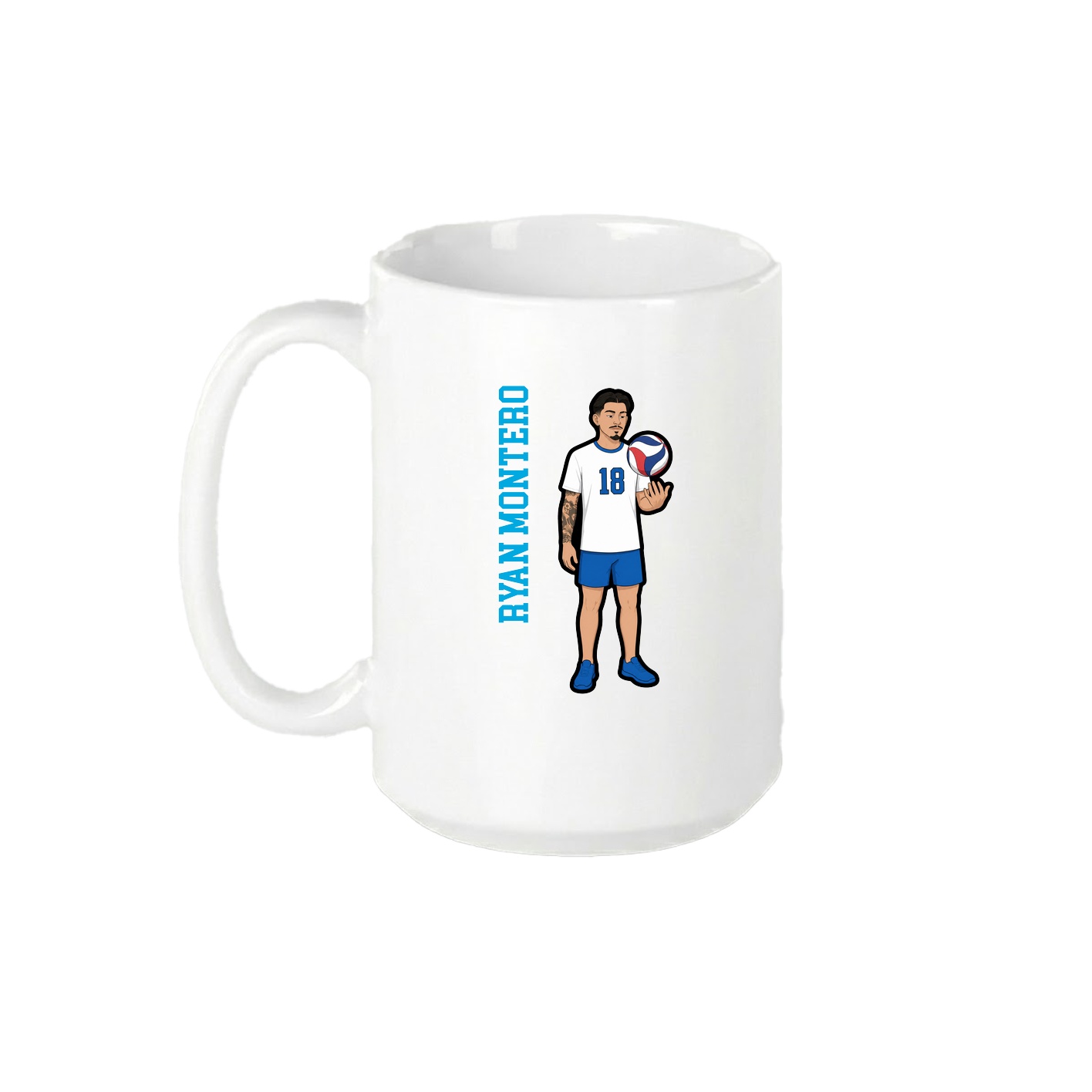 15oz Coffee Mug — Name Vertical in White