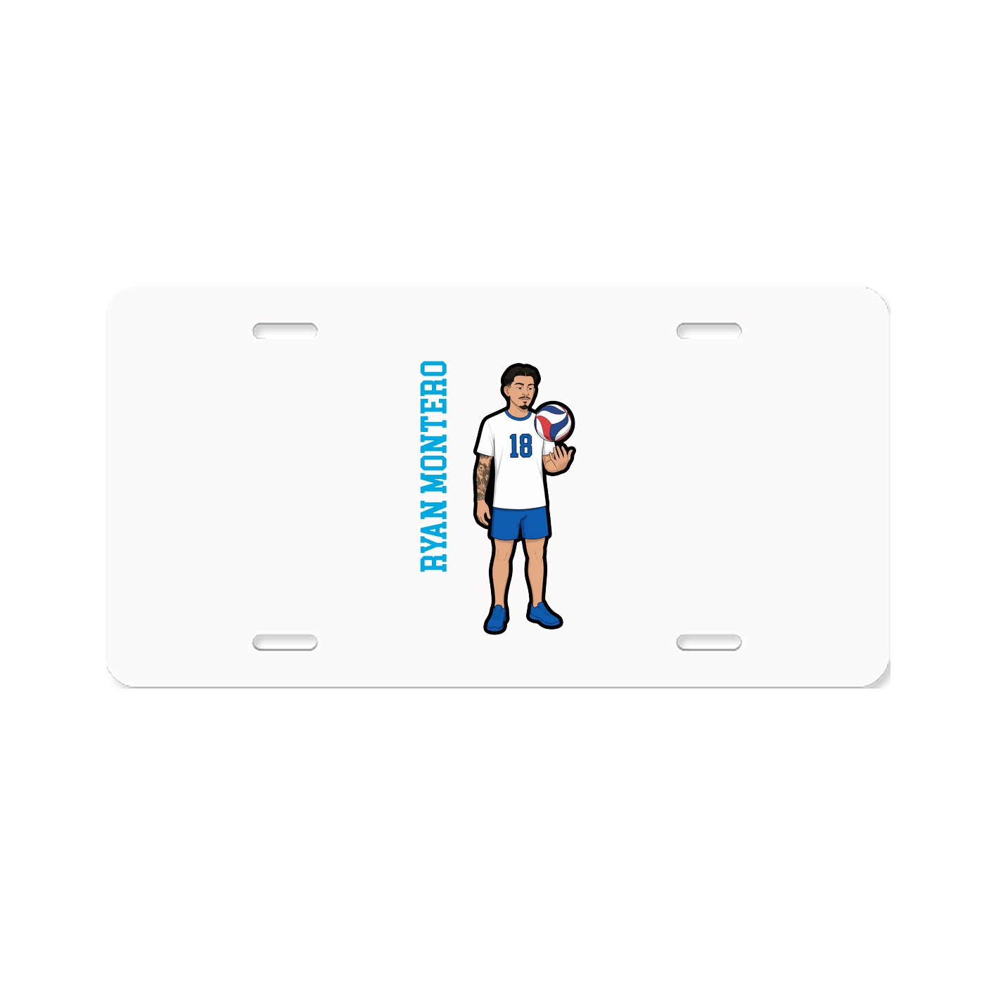 License Plate — Name Vertical in Classic