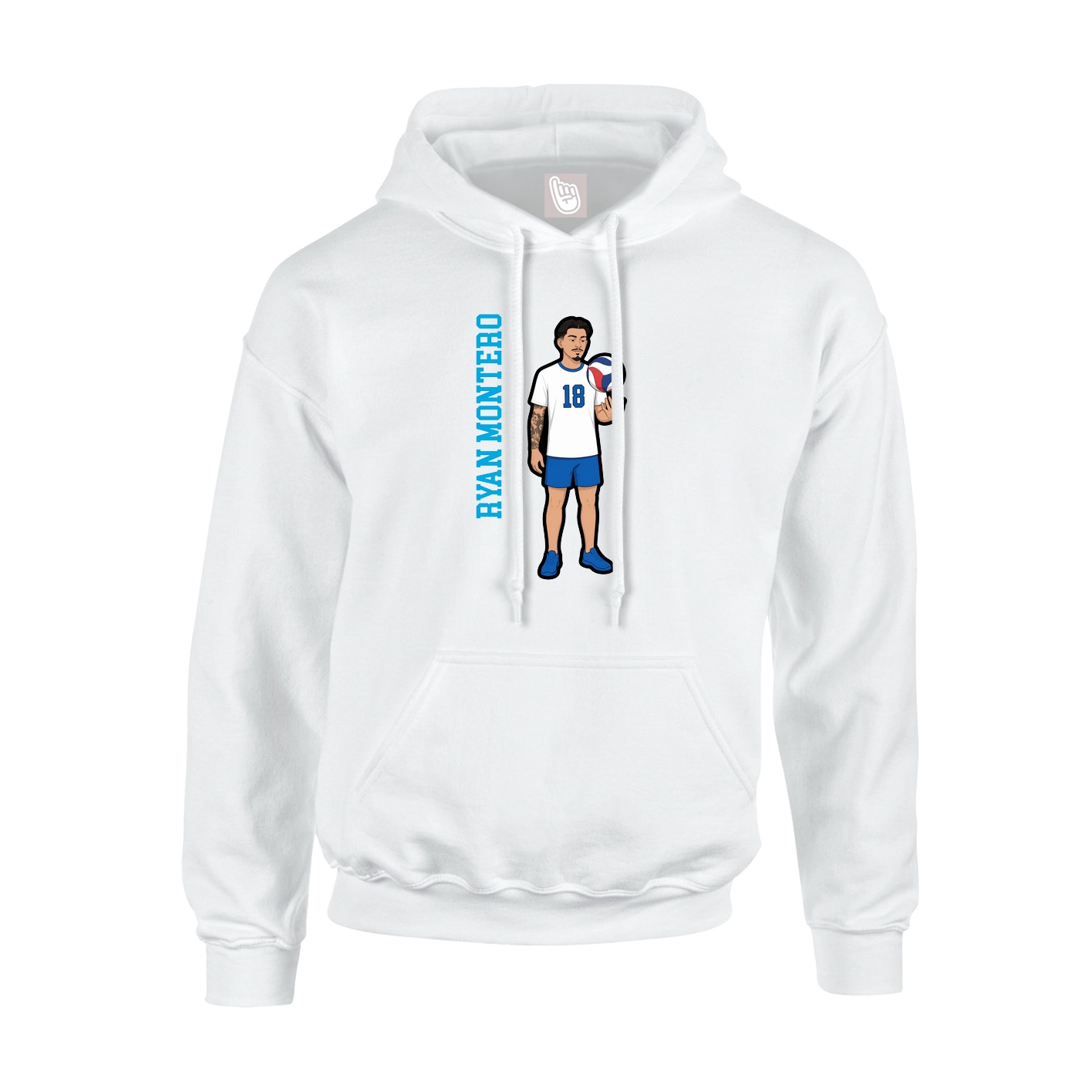 Hoodie — Name Vertical in White