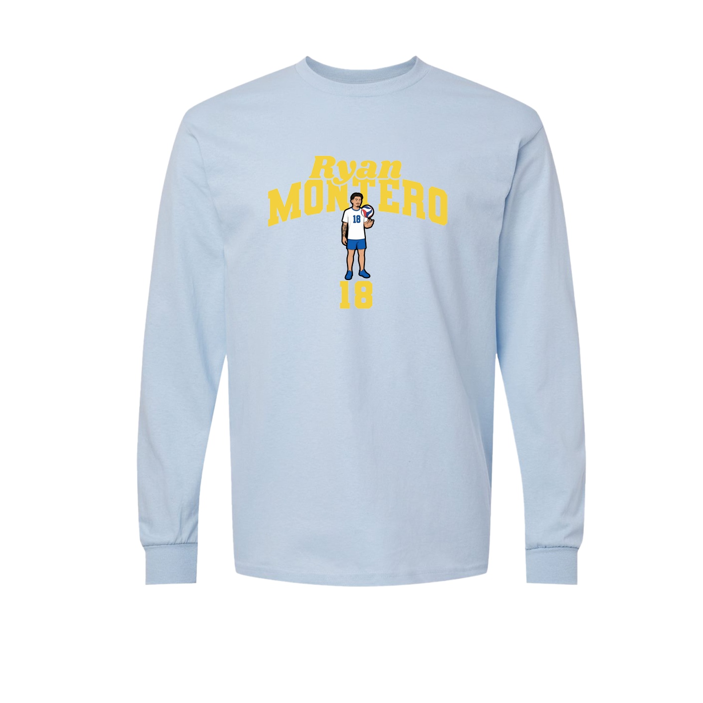 Long Sleeve Tee — Signature Arch in Light Blue