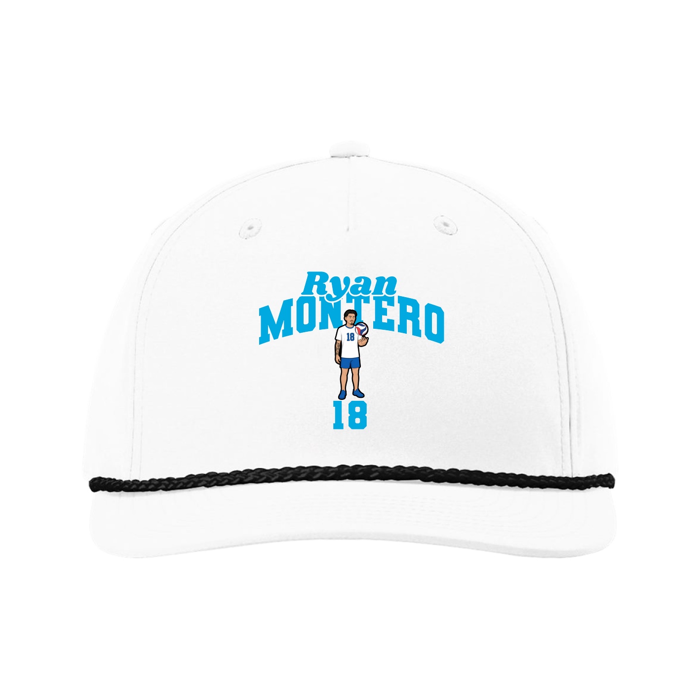 Five-Panel Classic Rope Cap — Signature Arch in White