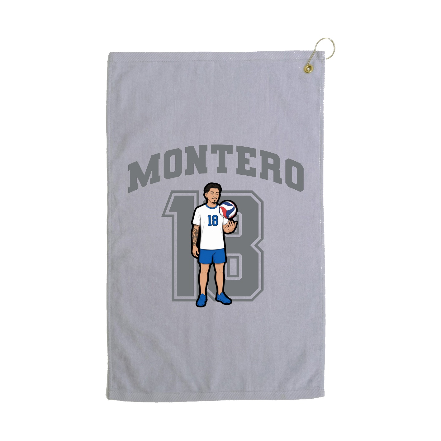 Golf Towel — Number in Grey