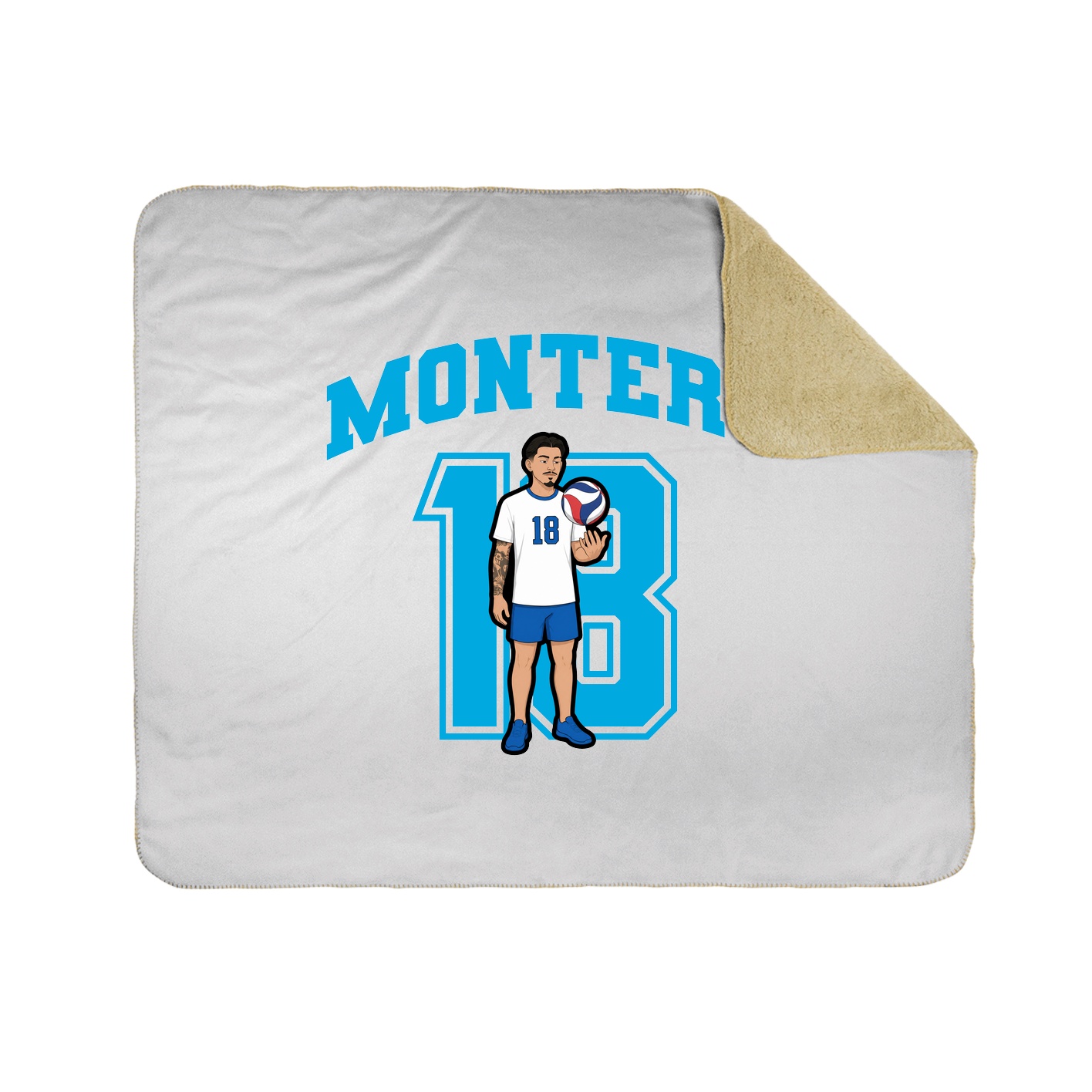 Throw Blanket — Number in White