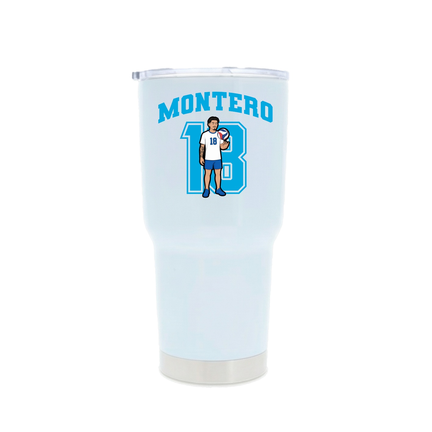 30oz Stainless Steel Tumbler — Number in White