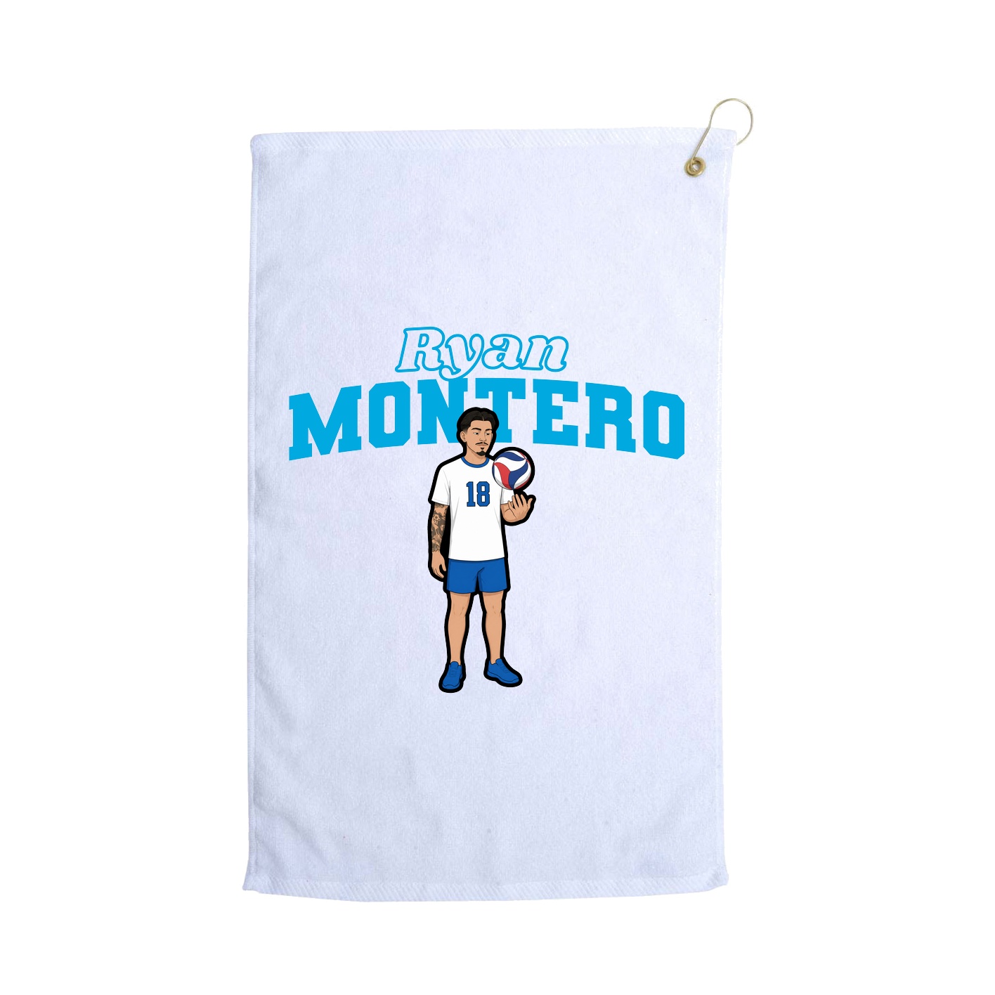 Golf Towel — Name Arch in White