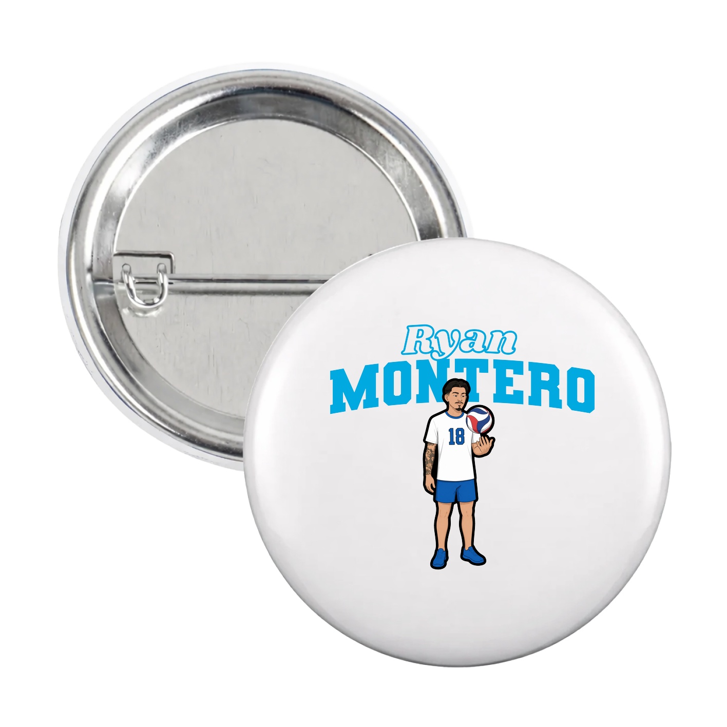 Game Day Button — Name Arch in White