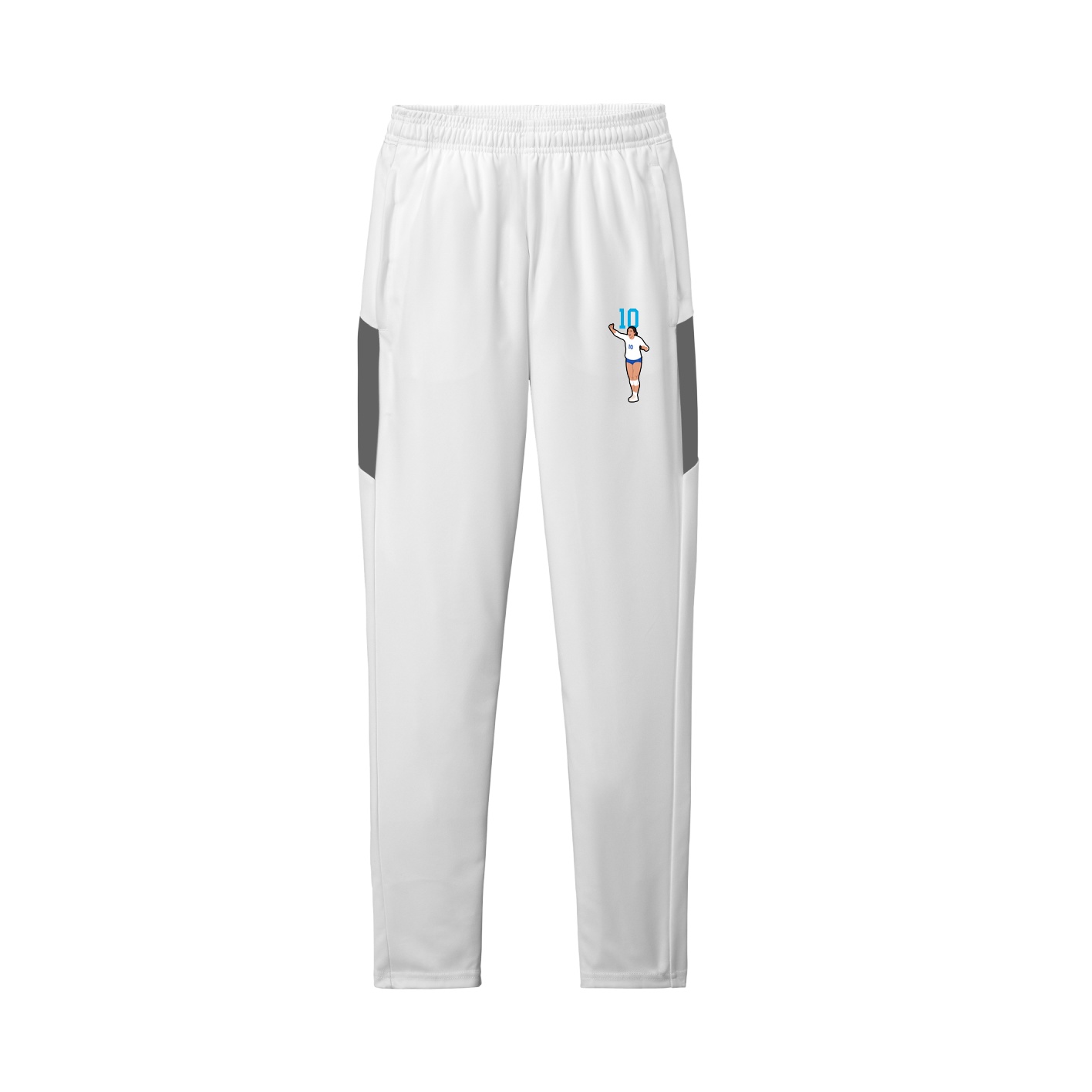 Team Travel Pant — Number Top in White/Grey