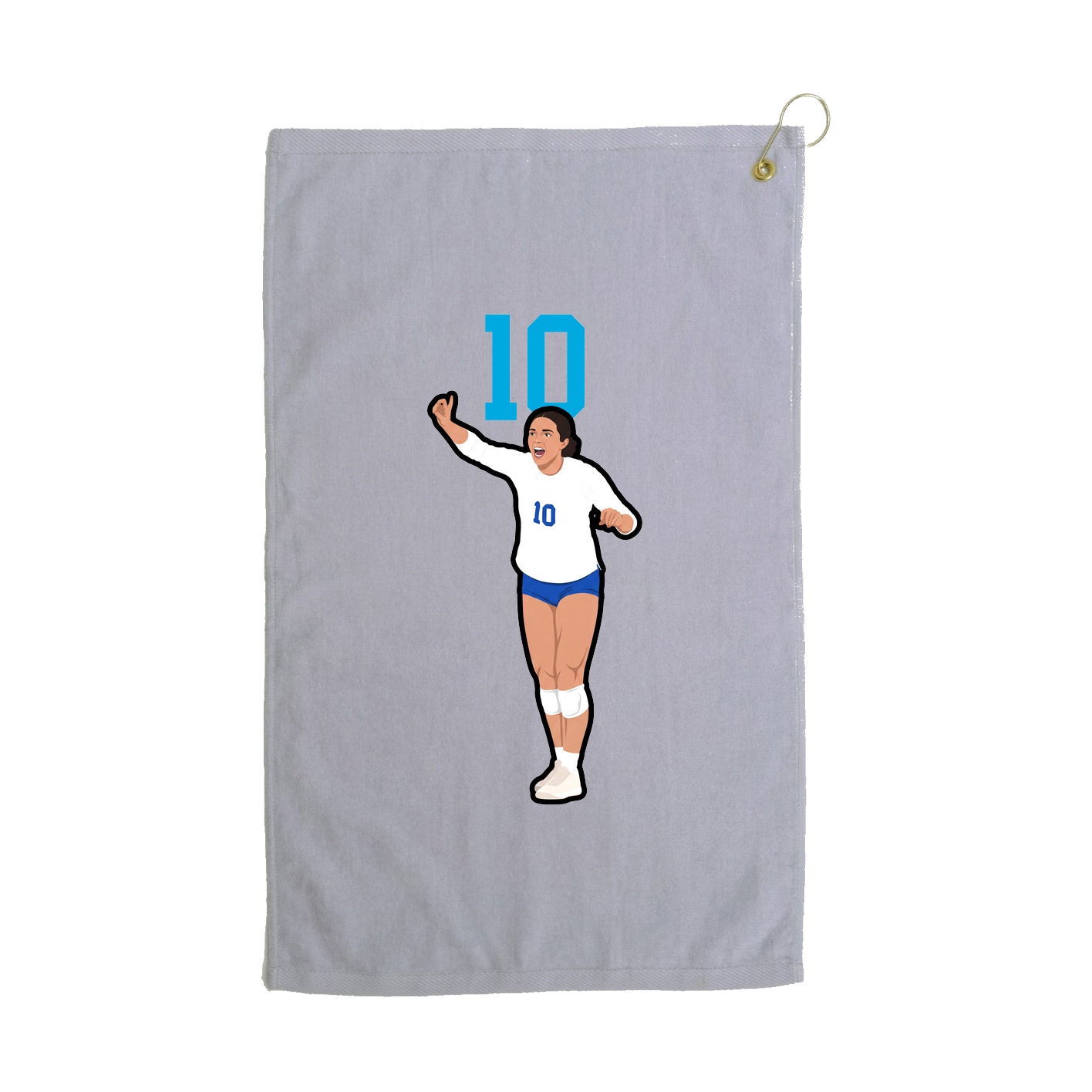 Golf Towel — Number Top in Grey