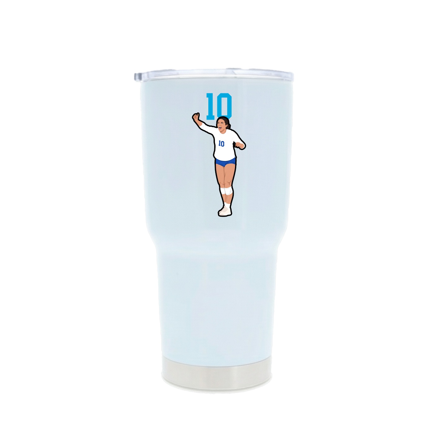 30oz Stainless Steel Tumbler — Number Top in White