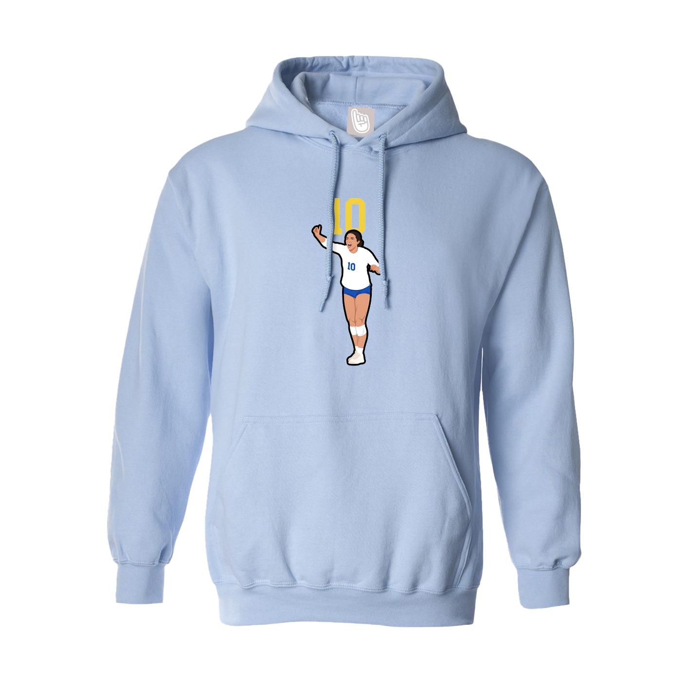 Hoodie — Number Top in Light Blue