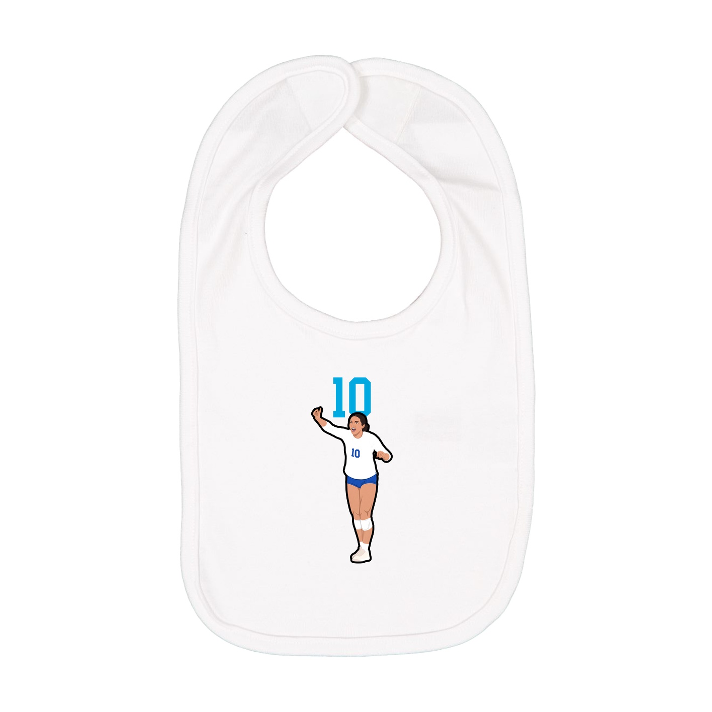 Infant Bib — Number Top in White