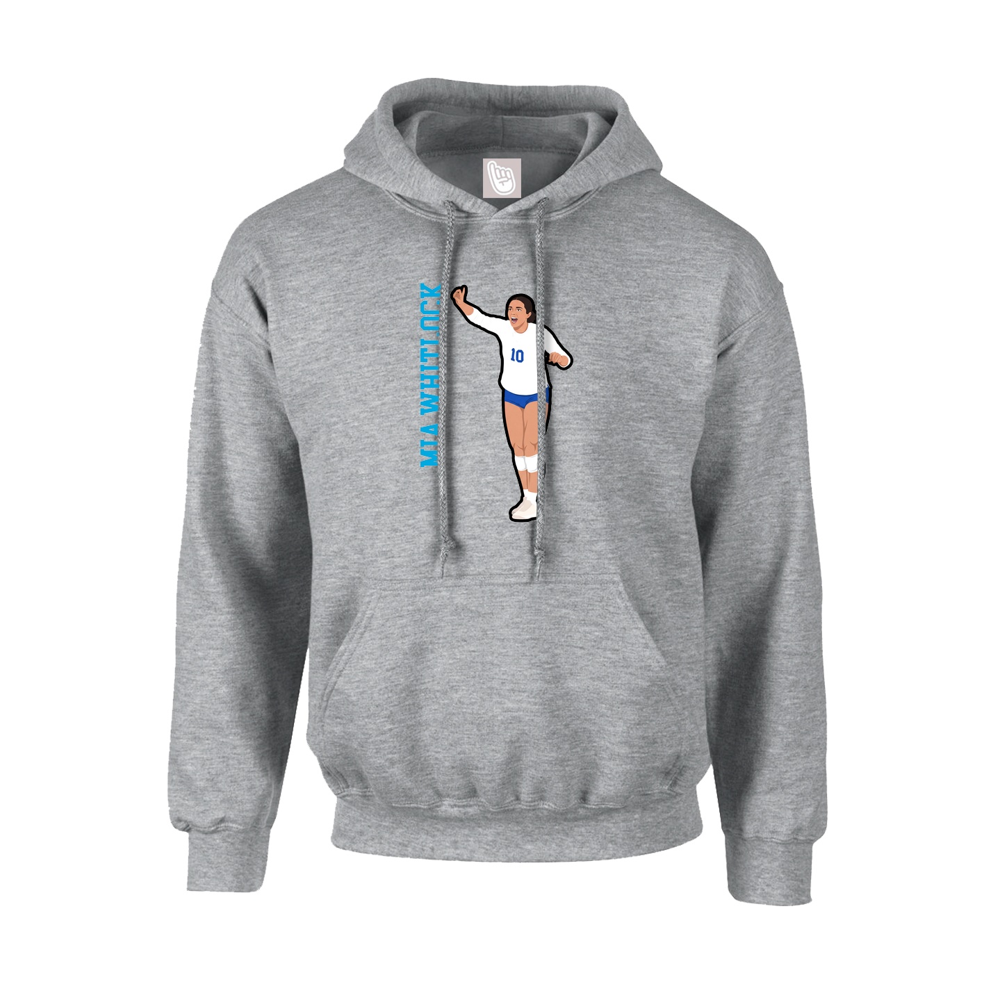 Youth Hoodie — Name Vertical in Grey