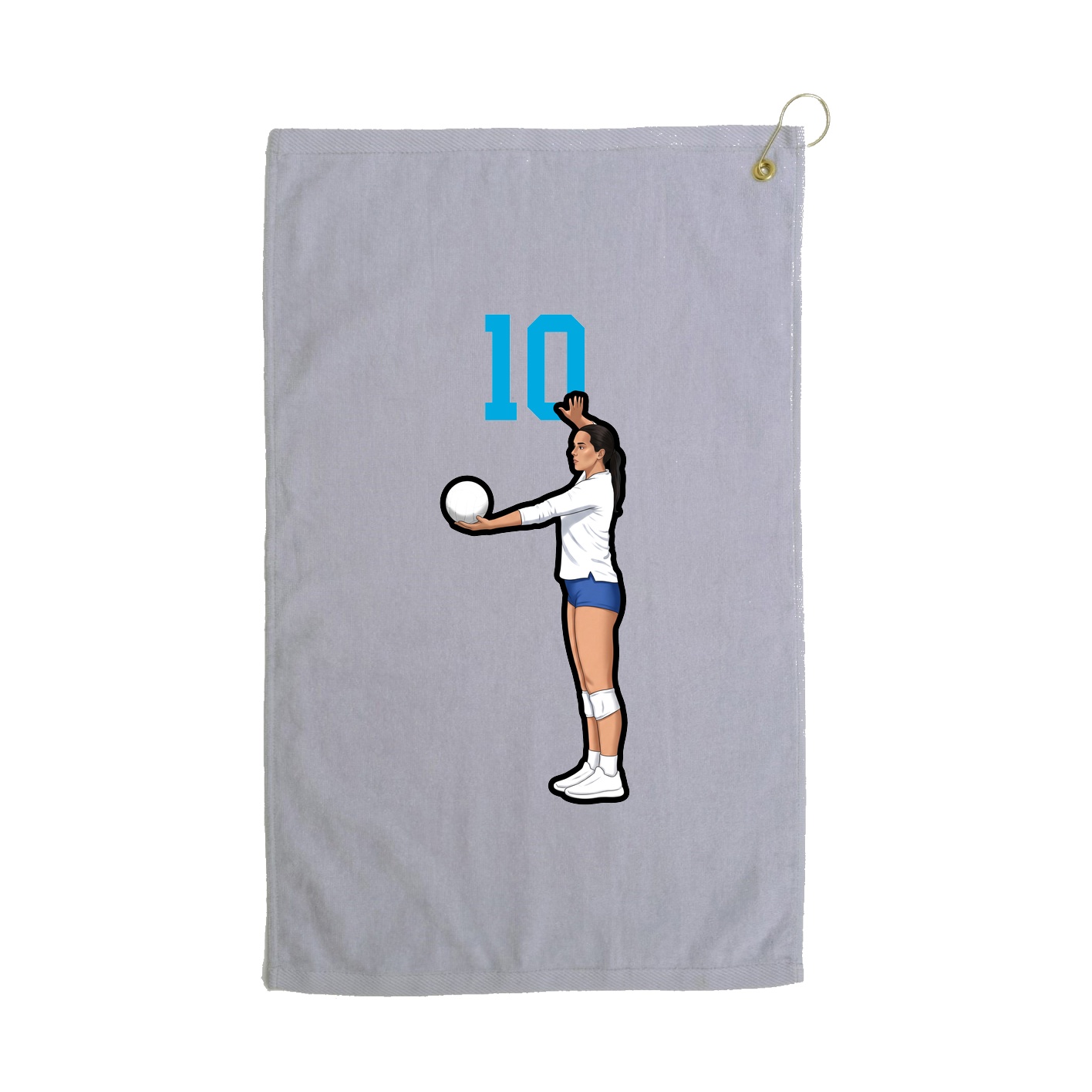 Golf Towel — Number Top in Grey