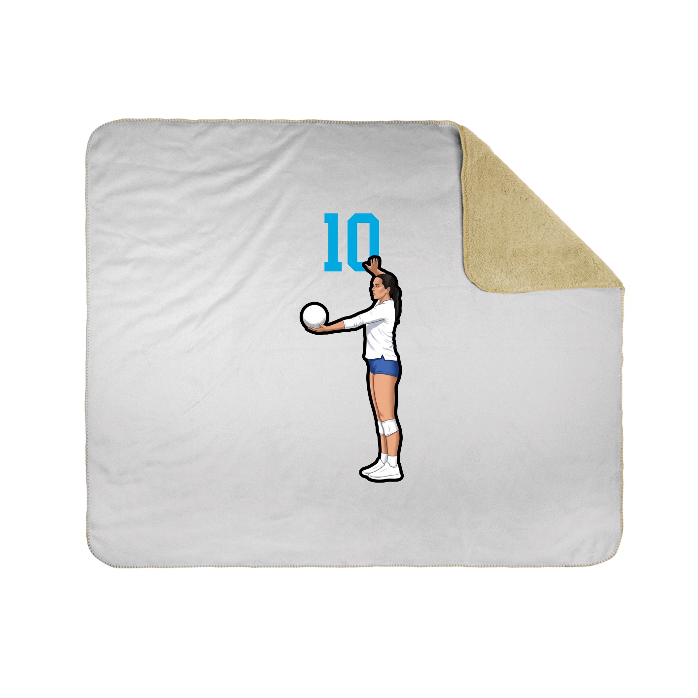 Throw Blanket — Number Top in White